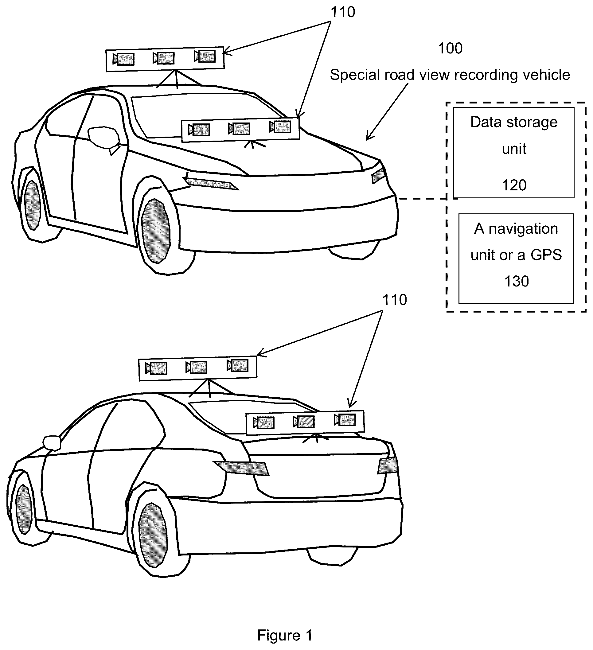 Patent US12313419 — Use of predefined (pre-built) graphical representations of roads for autonomous driving of vehicles and display of route planning — Figure 1
