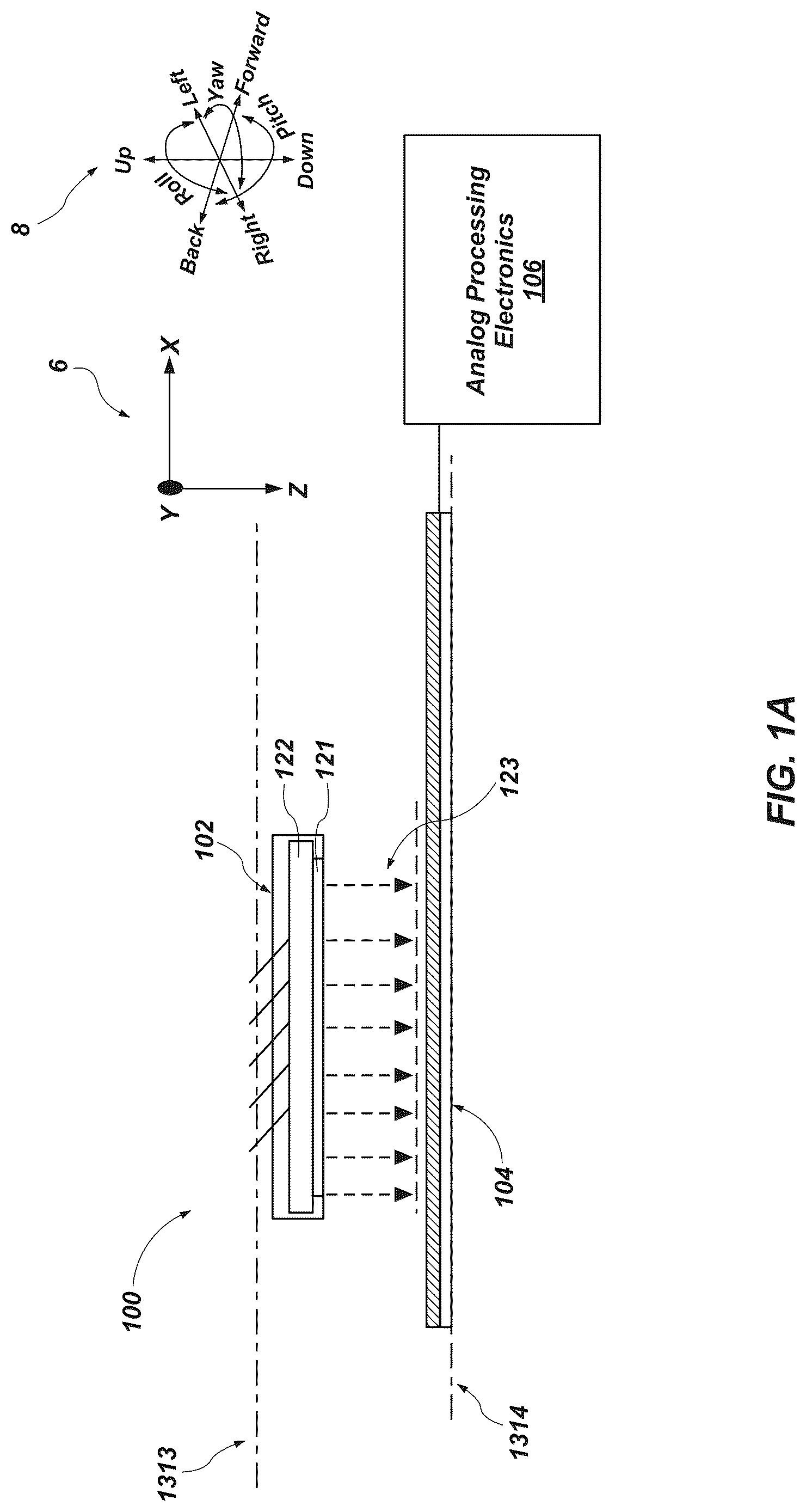 Patent US12313432 — Analog optical positioning sensor, method, and circuit — Figure 1