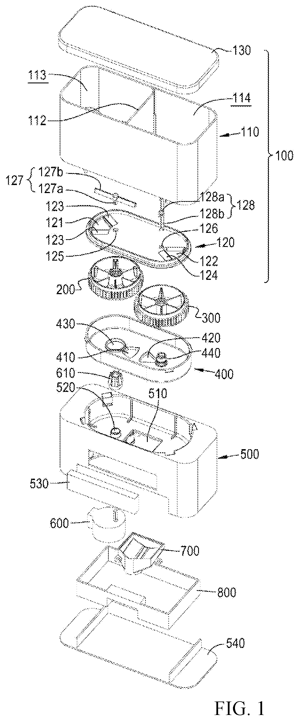 Patent US12313436 — Automatic dispenser for mixed measurement of grain — Figure 1