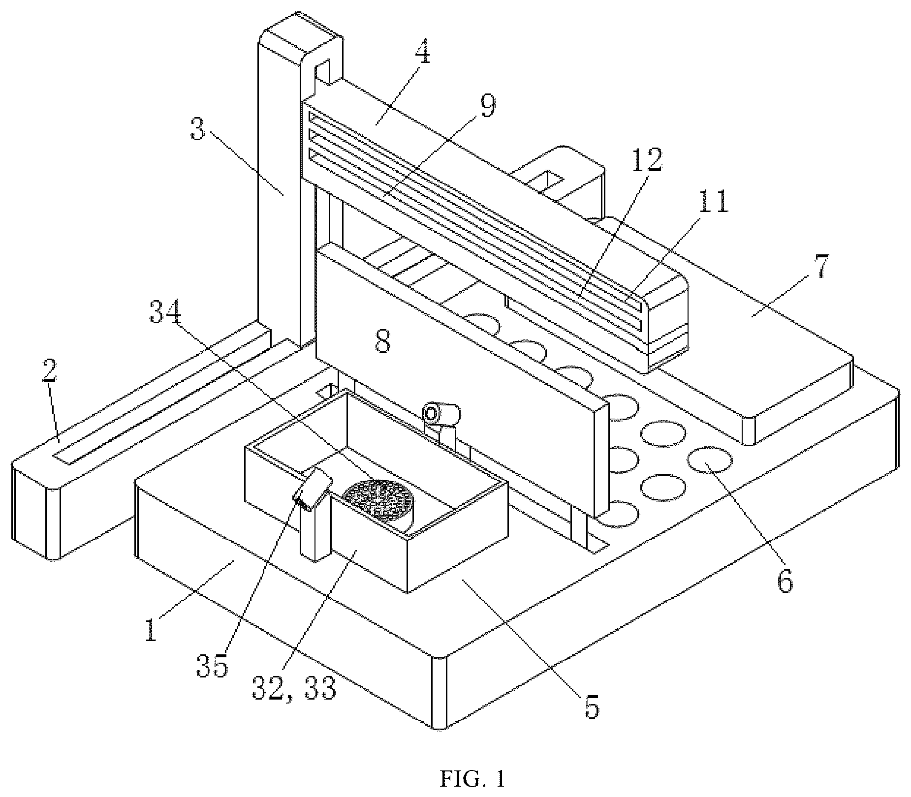 Patent US12313440 — High-precision automatic weighing device for powder samples — Figure 1
