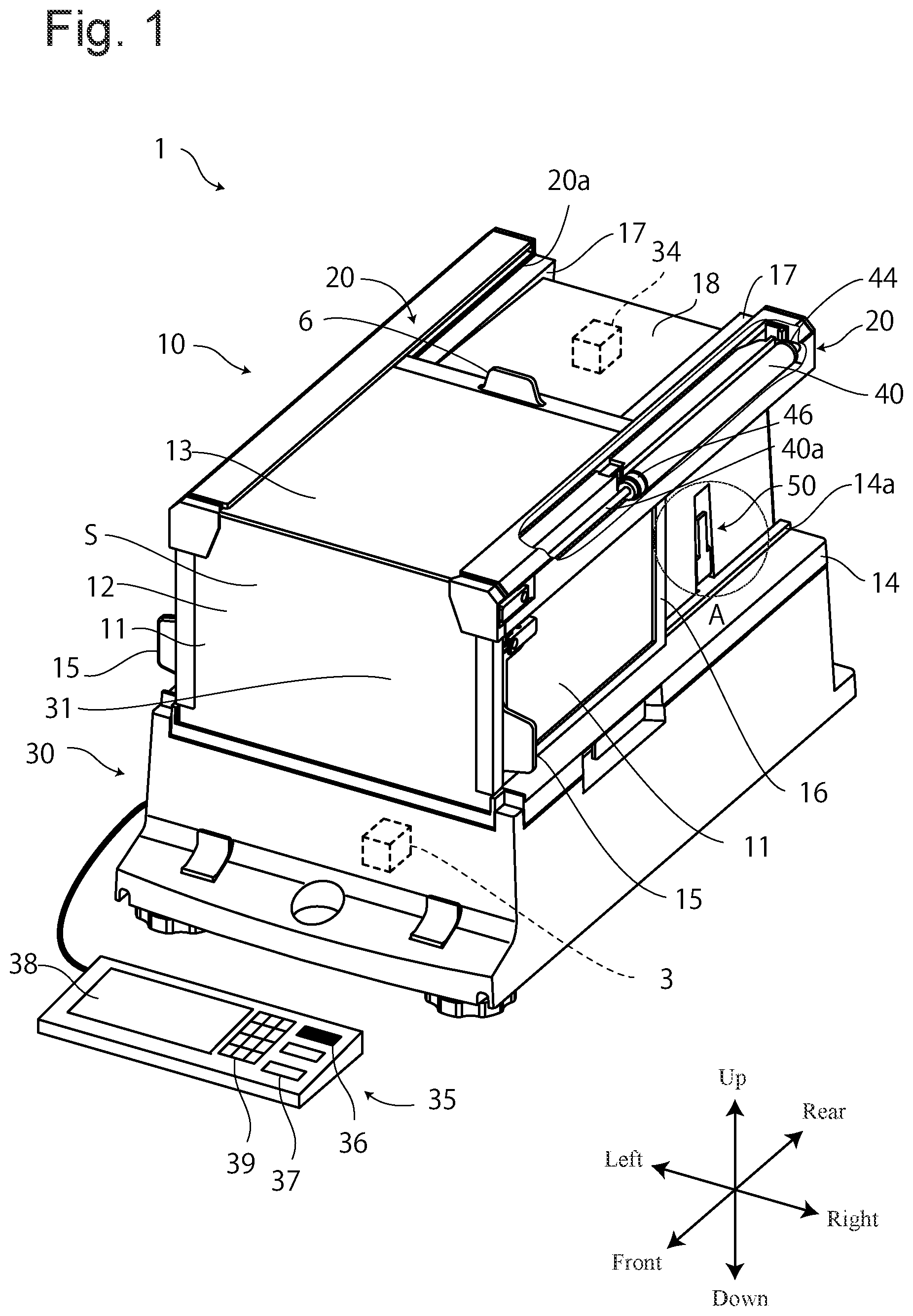 Patent US12313446 — Windshield for defining a weighing chamber of a balance — Figure 1