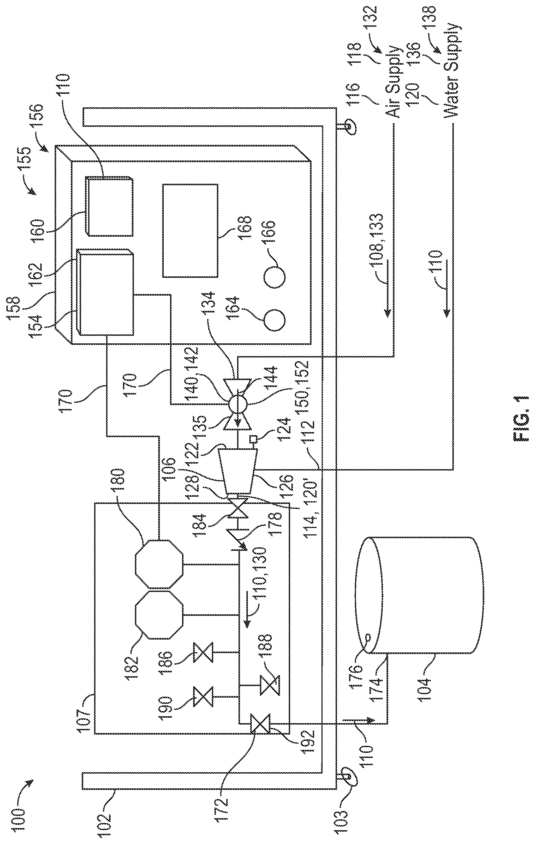 Patent US12313504 — Fully-automatic portable hydrotest system — Figure 1