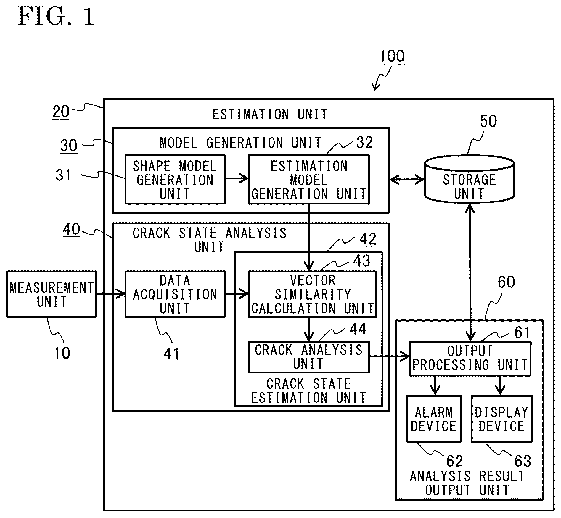 Patent US12313601 Figure 1 – Crack estimation device and crack estimation method