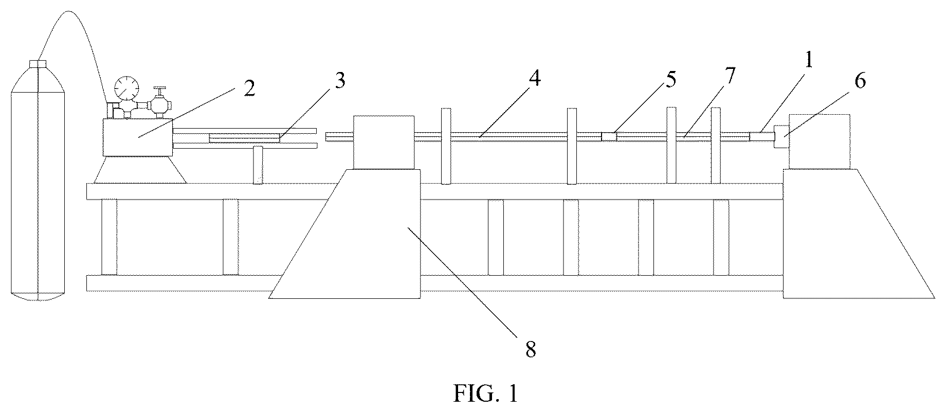 Patent US12313605 — Single-pulse experimentation device based on hopkinson pressure bar and experimentation method — Figure 1