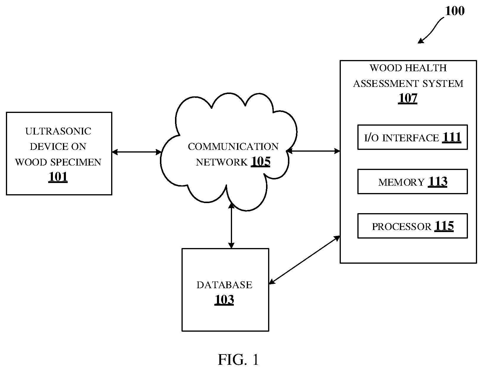 Patent US12313621 — Method and system for assessing health of a wood specimen — Figure 1