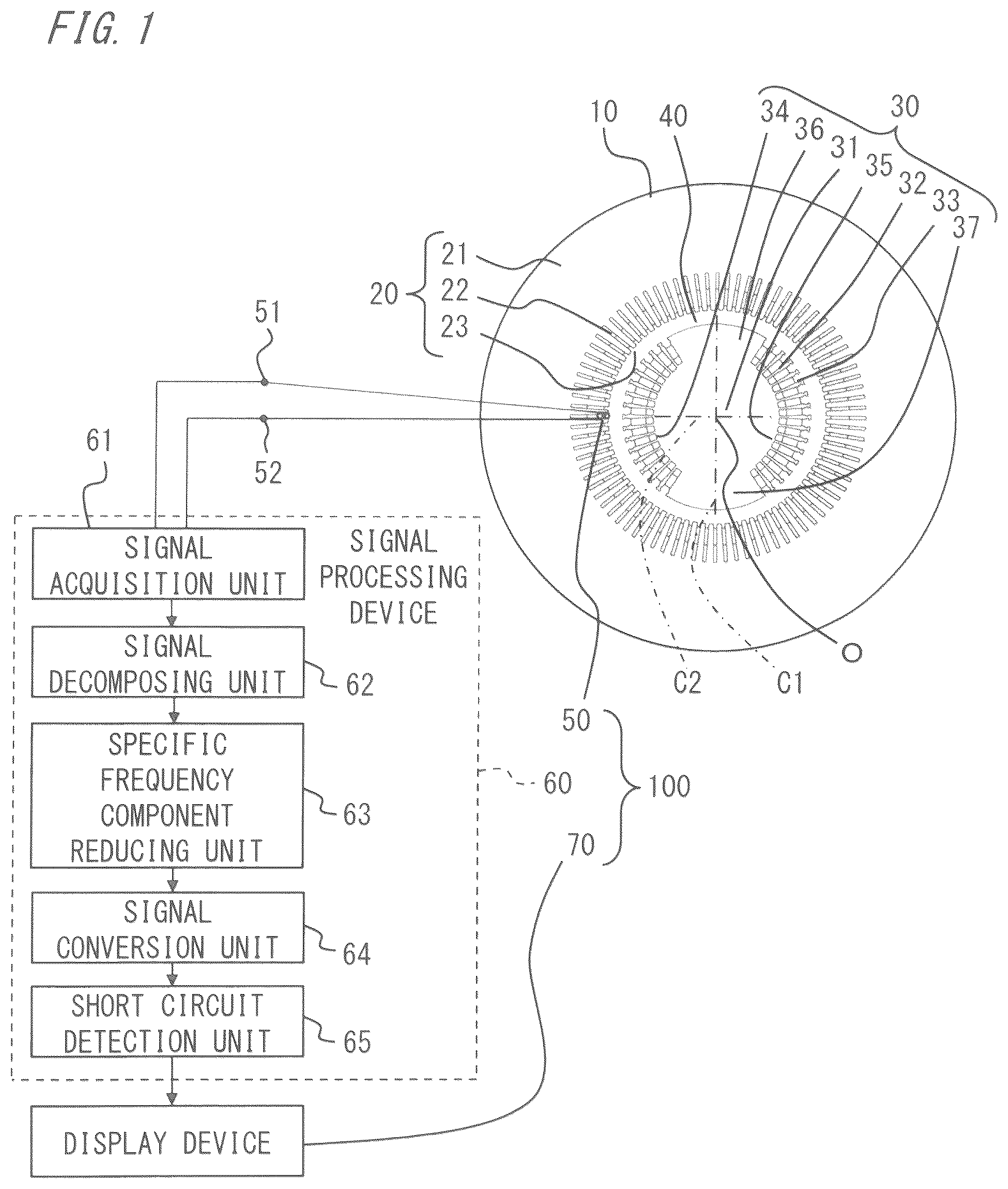 Patent US12313685 — Short circuit detection device for rotating electrical machine — Figure 1