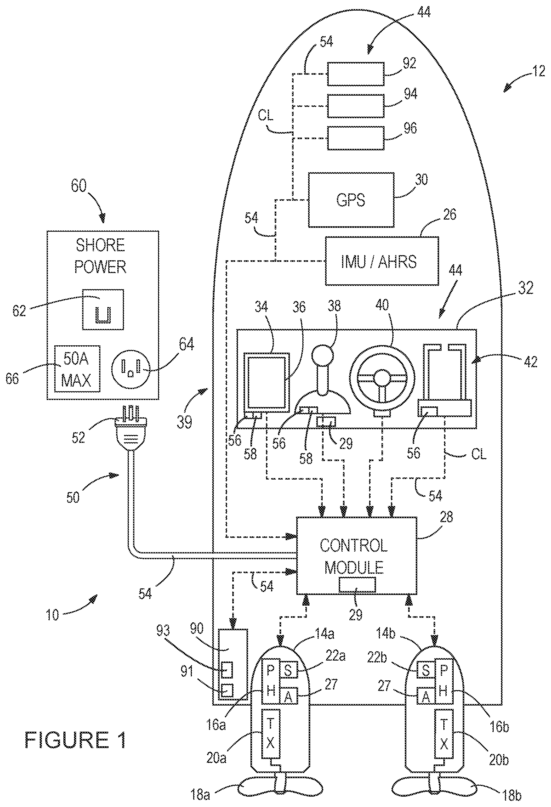 Patent US12313699 — Systems and methods for monitoring electrical systems of marine vessels — Figure 1