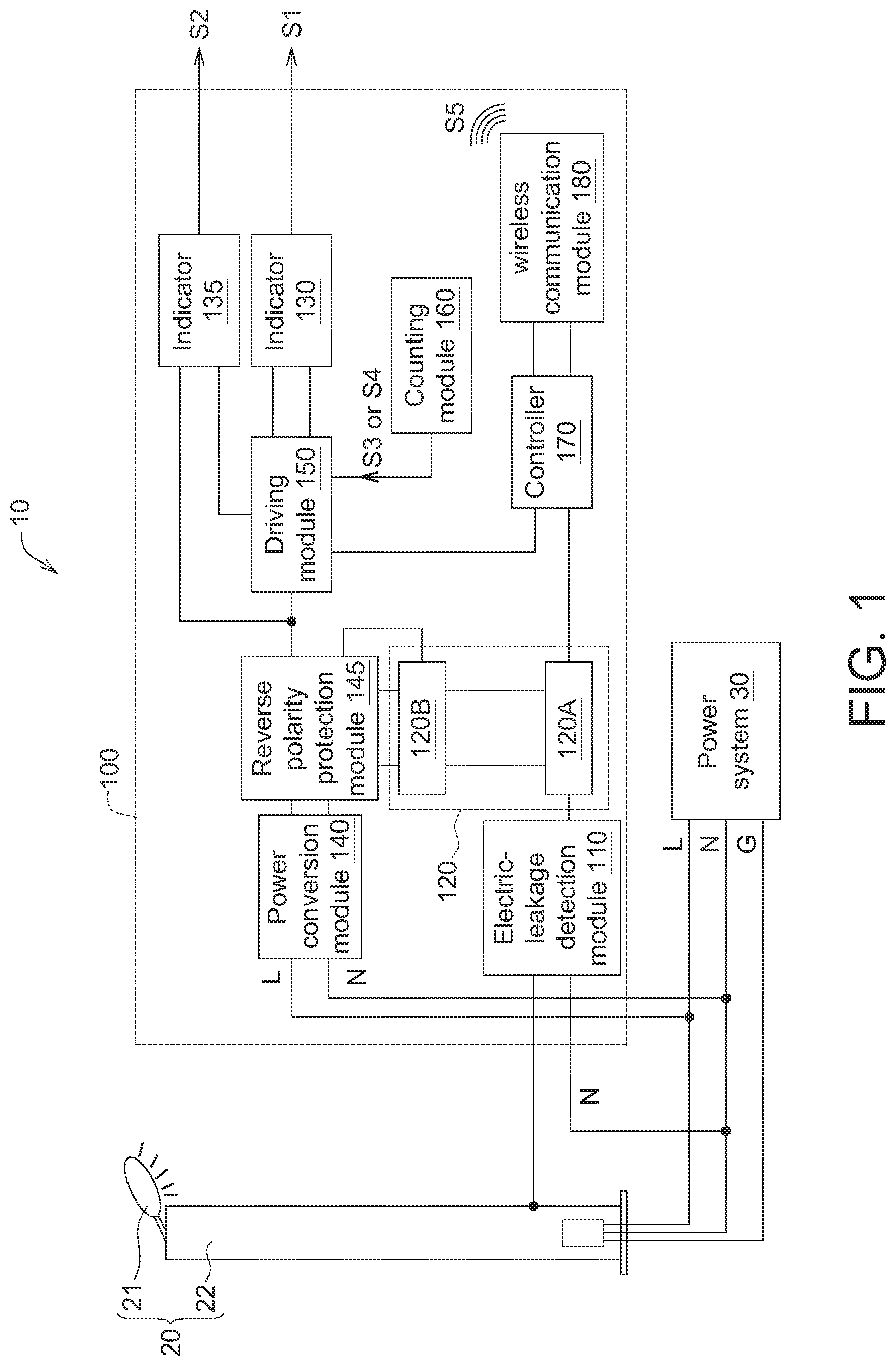 Patent US12313700 — Electric-leakage detection device, electric-leakage detection system using the same, and electric-leakage detection method using the same — Figure 1