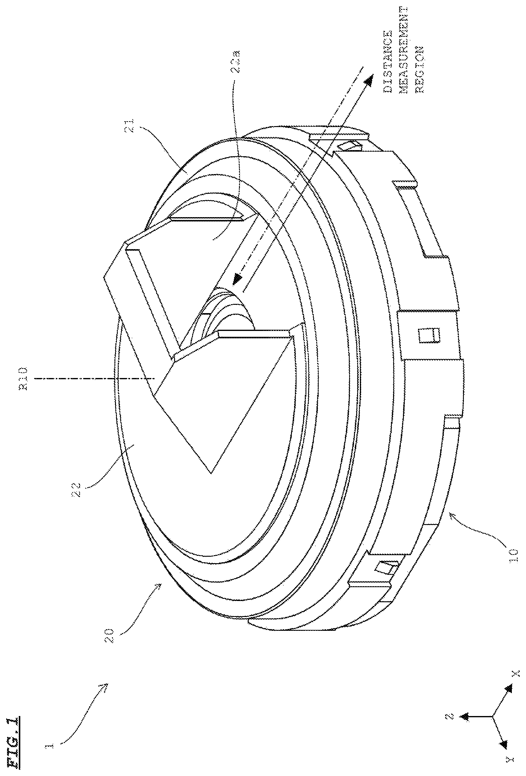 Patent US12313777 Figure 1 – Distance measuring device
