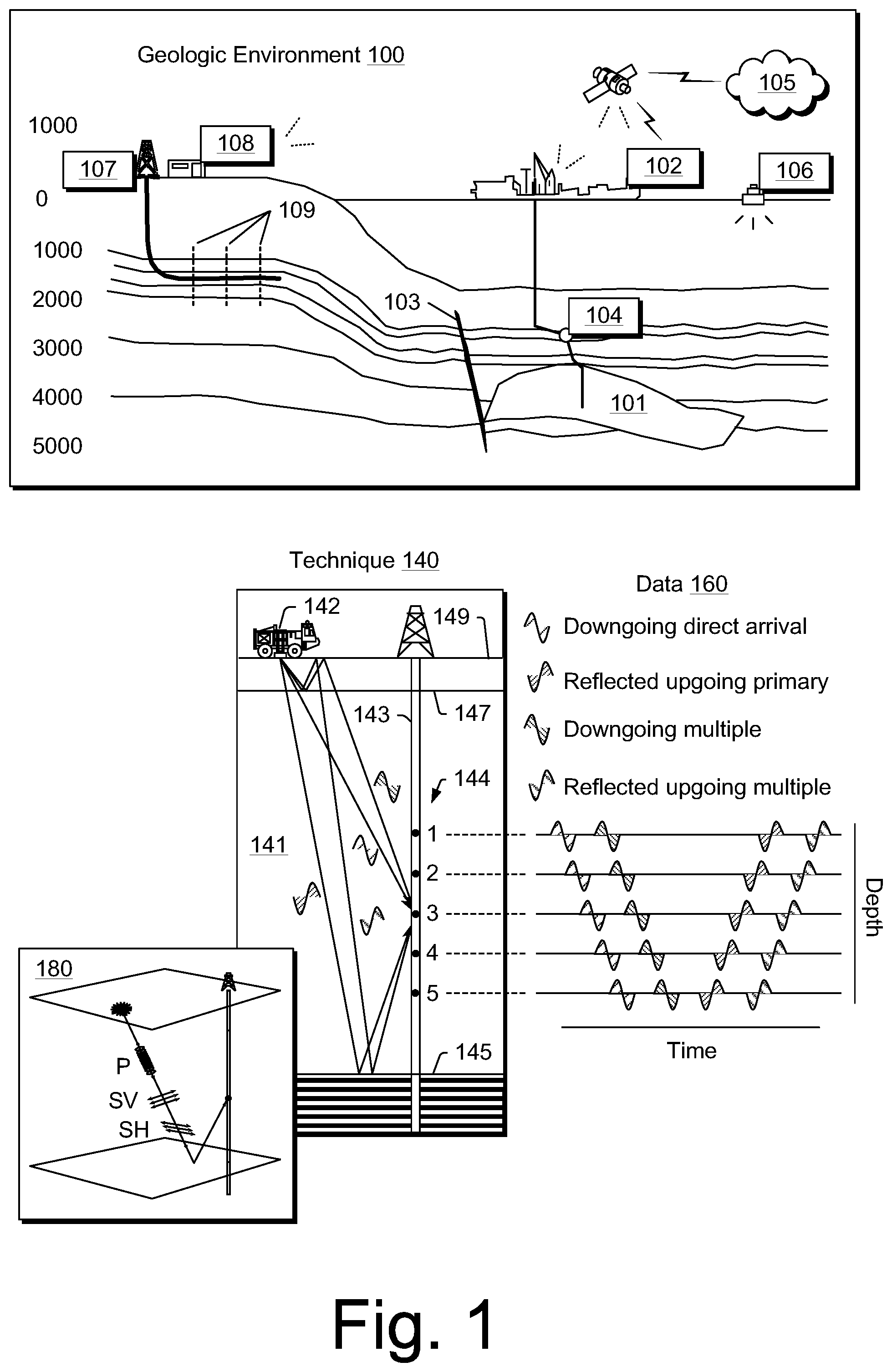 Patent US12313801 — Marine seismic imaging — Figure 1