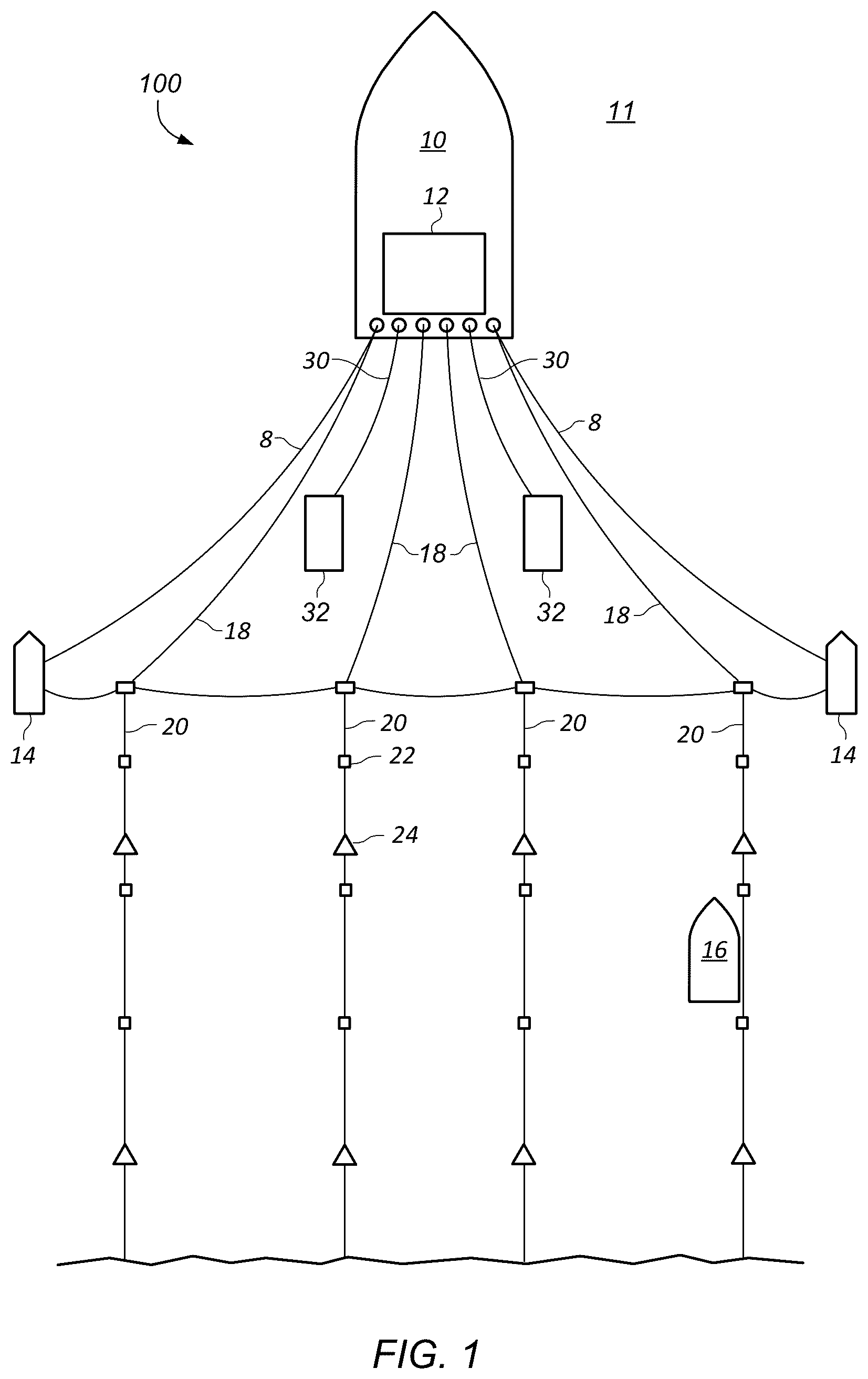 Patent US12313802 — Separation of blended seismic survey data — Figure 1