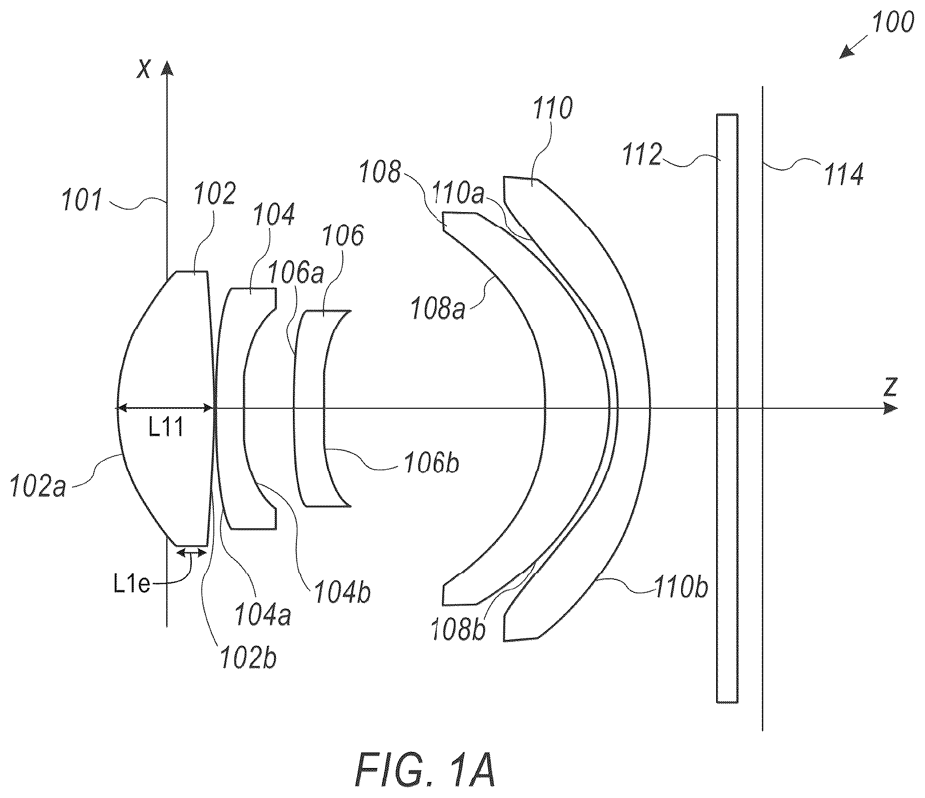 Patent US12313824 — Miniature telephoto lens assembly — Figure 1