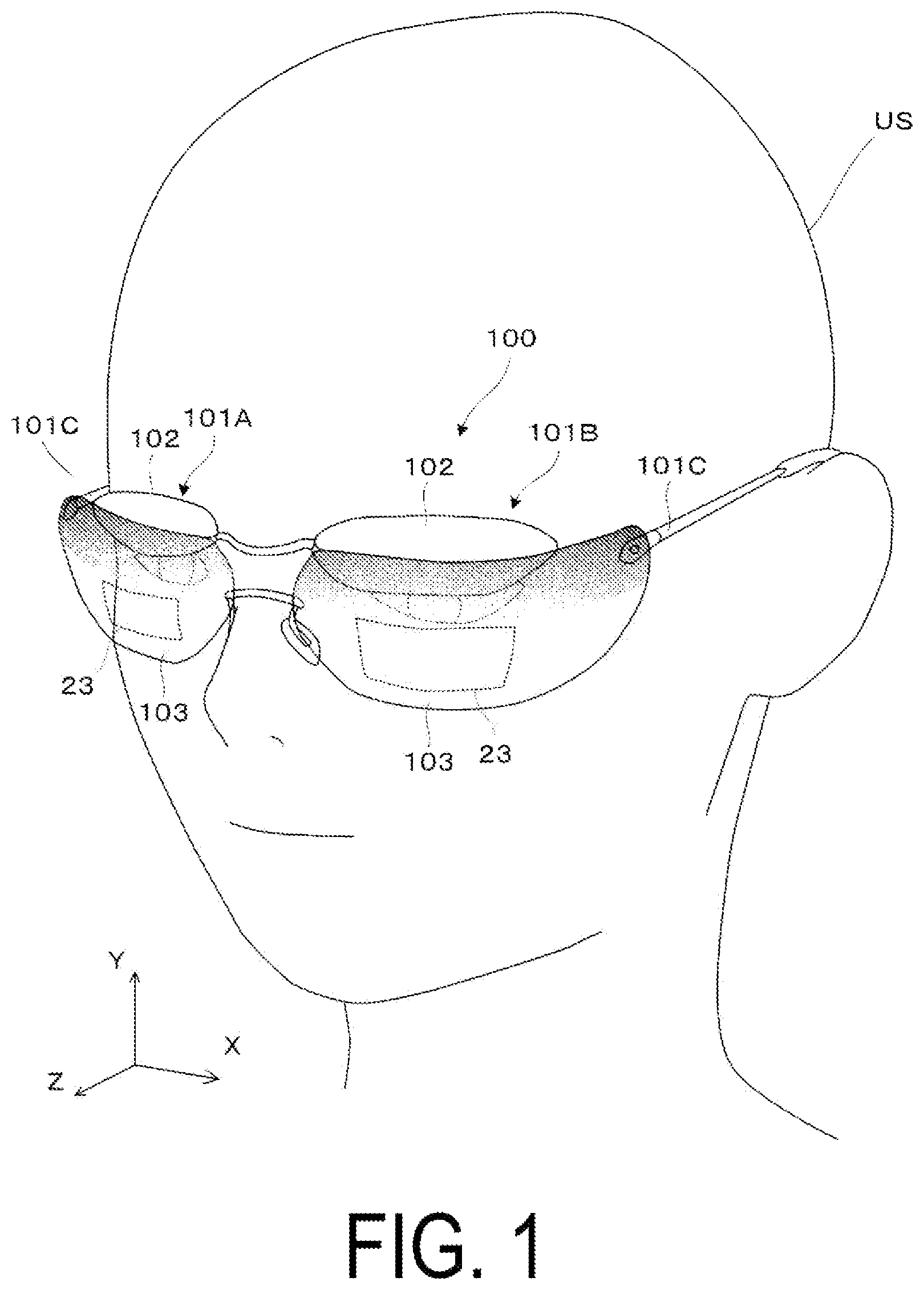 Patent US12313849 Figure 1 – Virtual image display device and optical unit