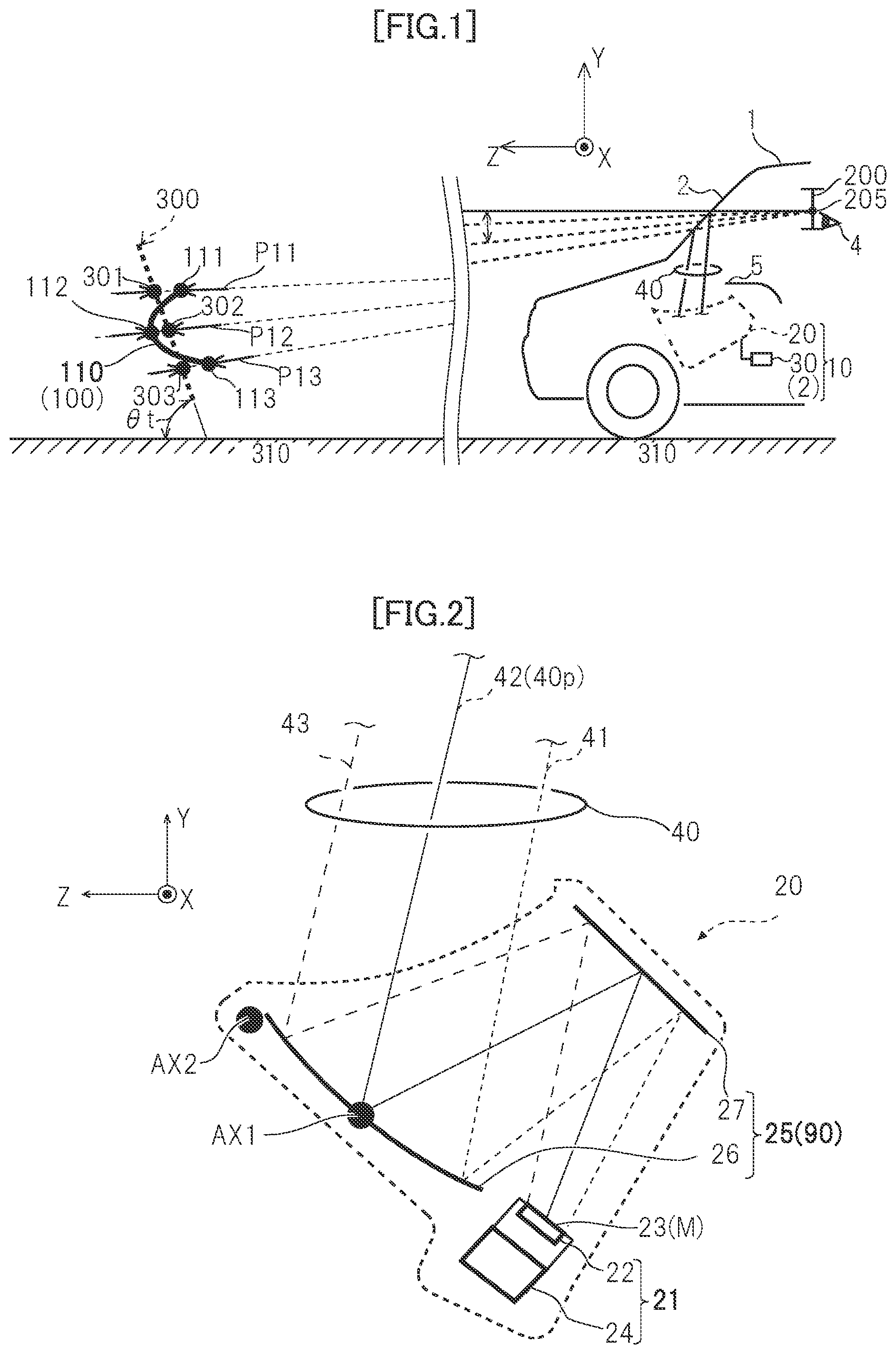 Patent US12313854 — Head-up display device and mobile object — Figure 1