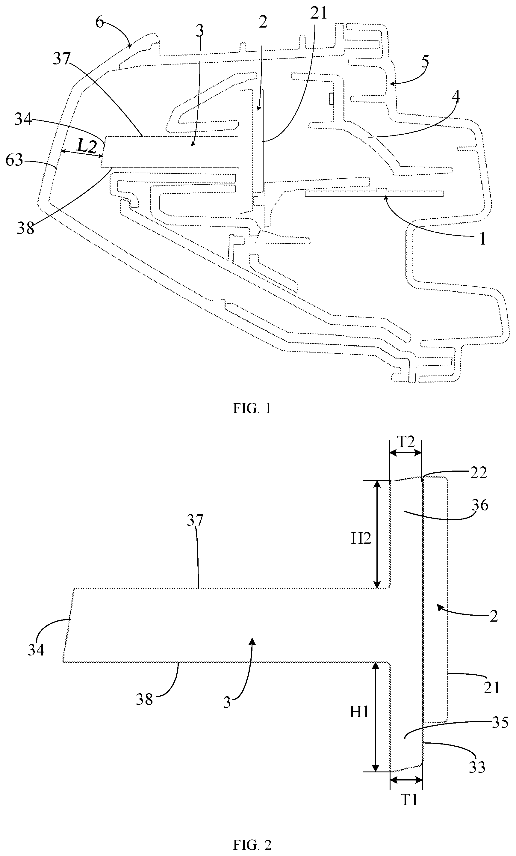 Patent US12313876 — Through-type lamp and vehicle — Figure 1