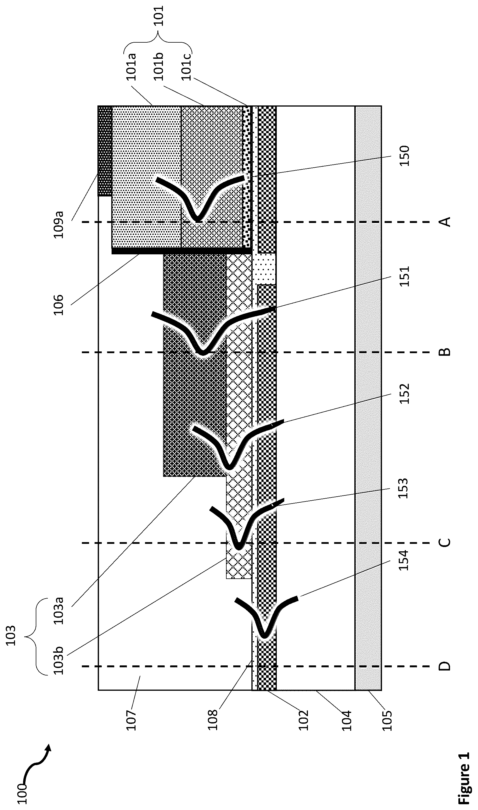Patent US12313881 — Heterogenously integrated short wavelength photonic platform with optimally minimal reflections — Figure 1