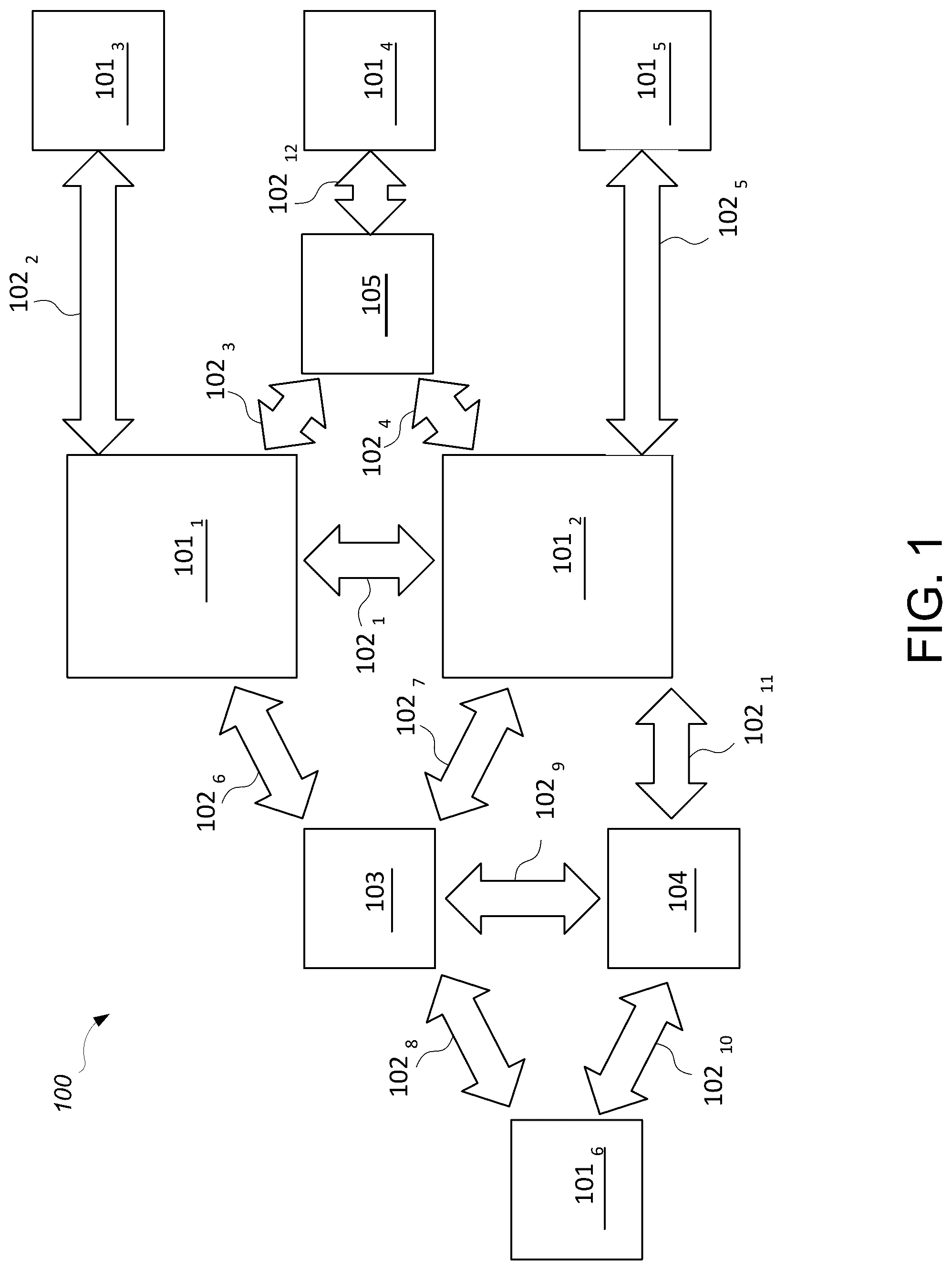 Patent US12313886 — Data processing systems including optical communication modules — Figure 1