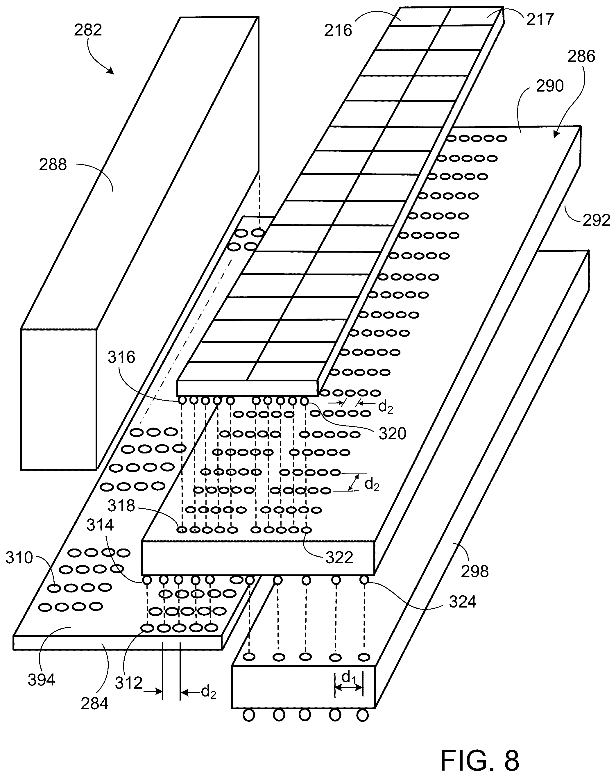 Patent US12313886 Figure 8 – Data processing systems including optical communication modules
