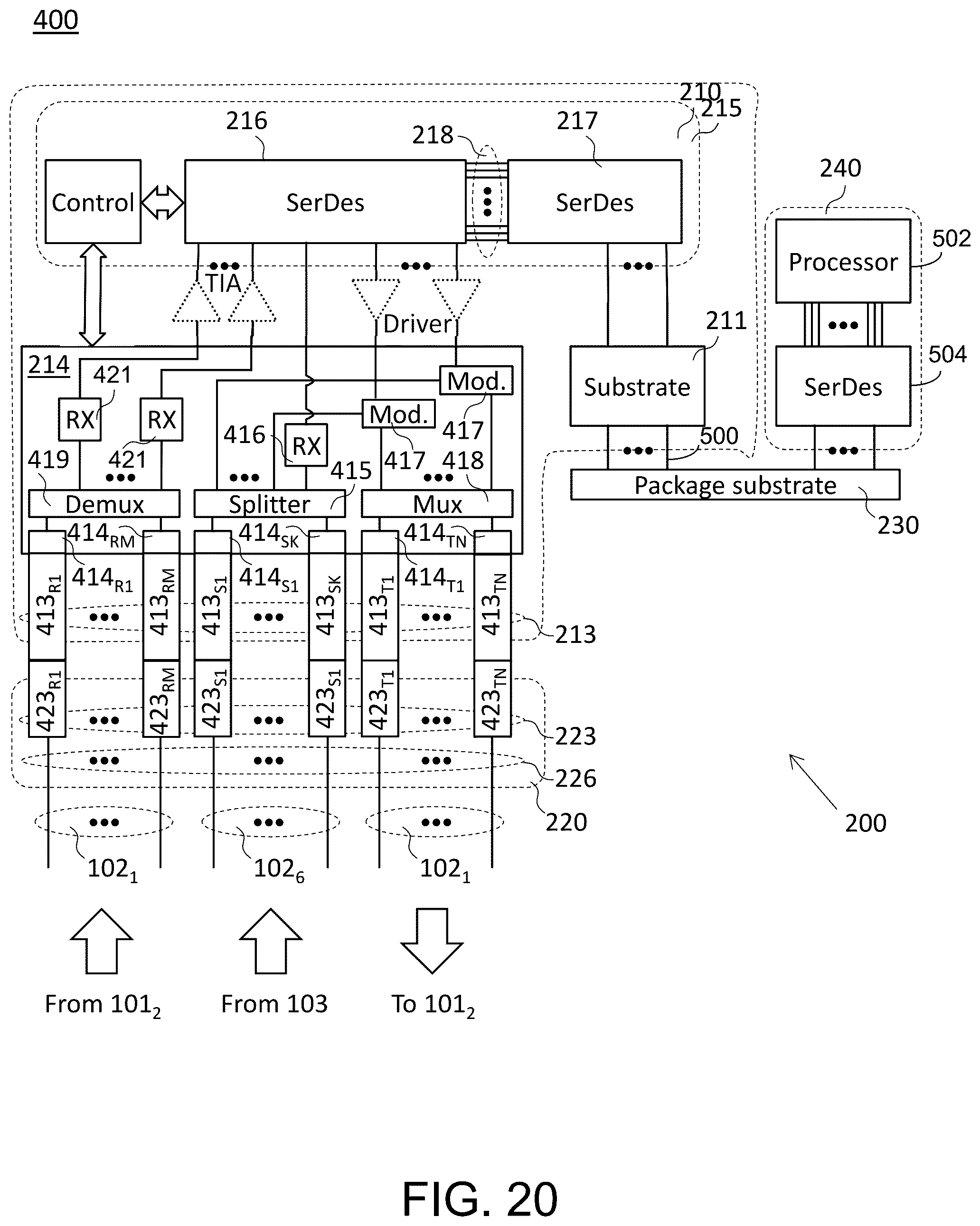 Patent US12313886 Figure 18 – Data processing systems including optical communication modules