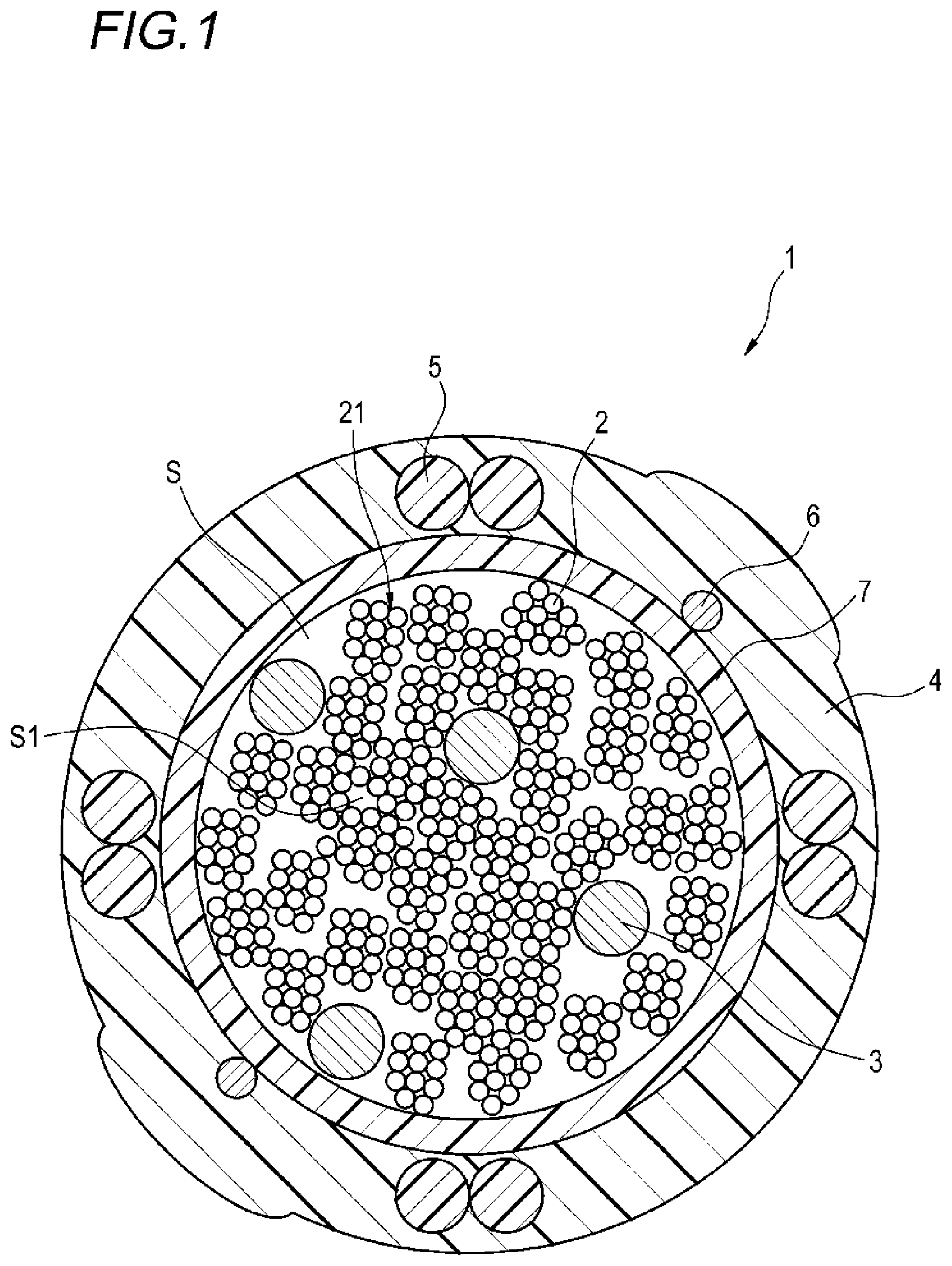 Patent US12313894 — Optical fiber cable and optical fiber unit — Figure 1