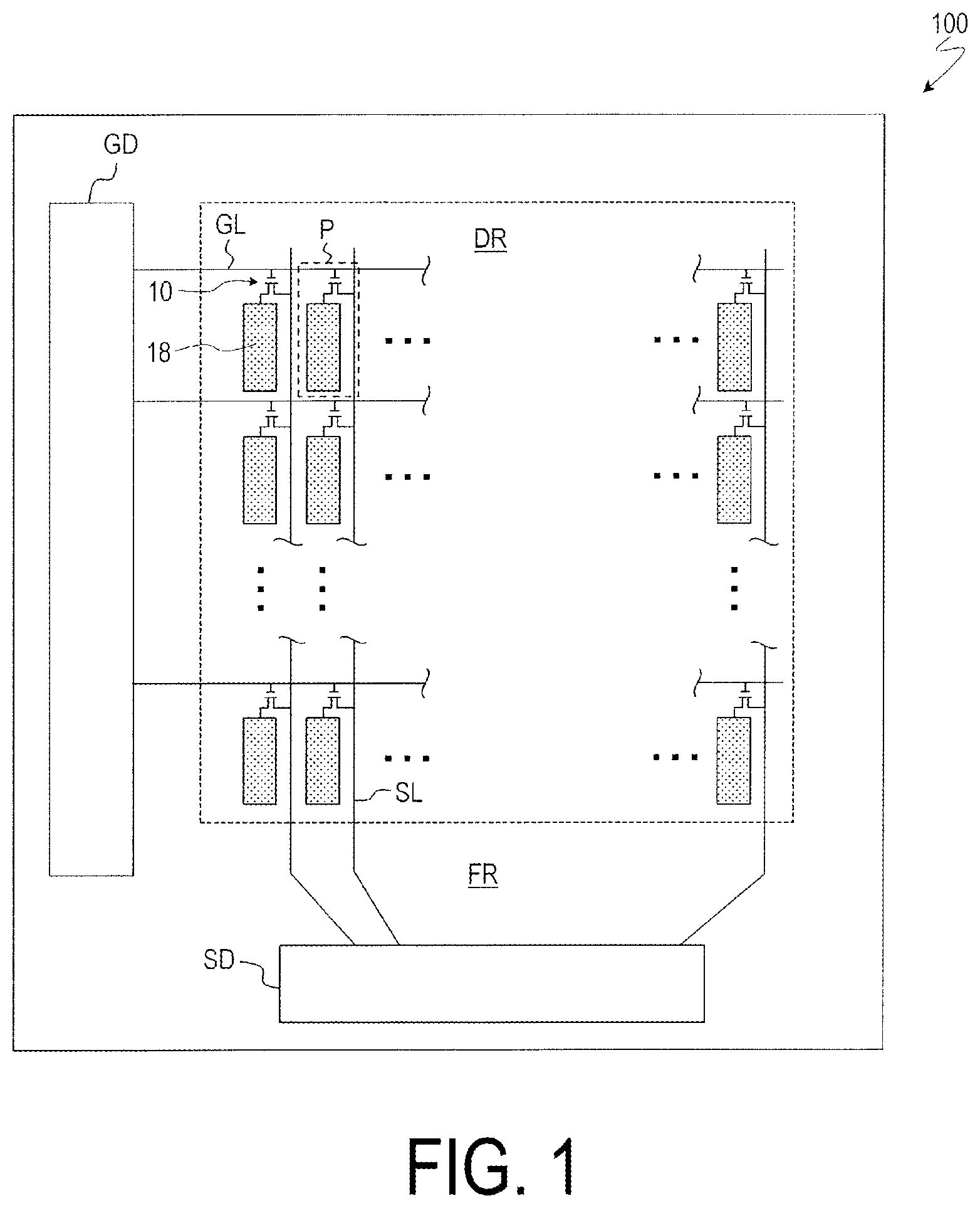 Patent US12313948 — Active matrix substrate and liquid crystal display device — Figure 1