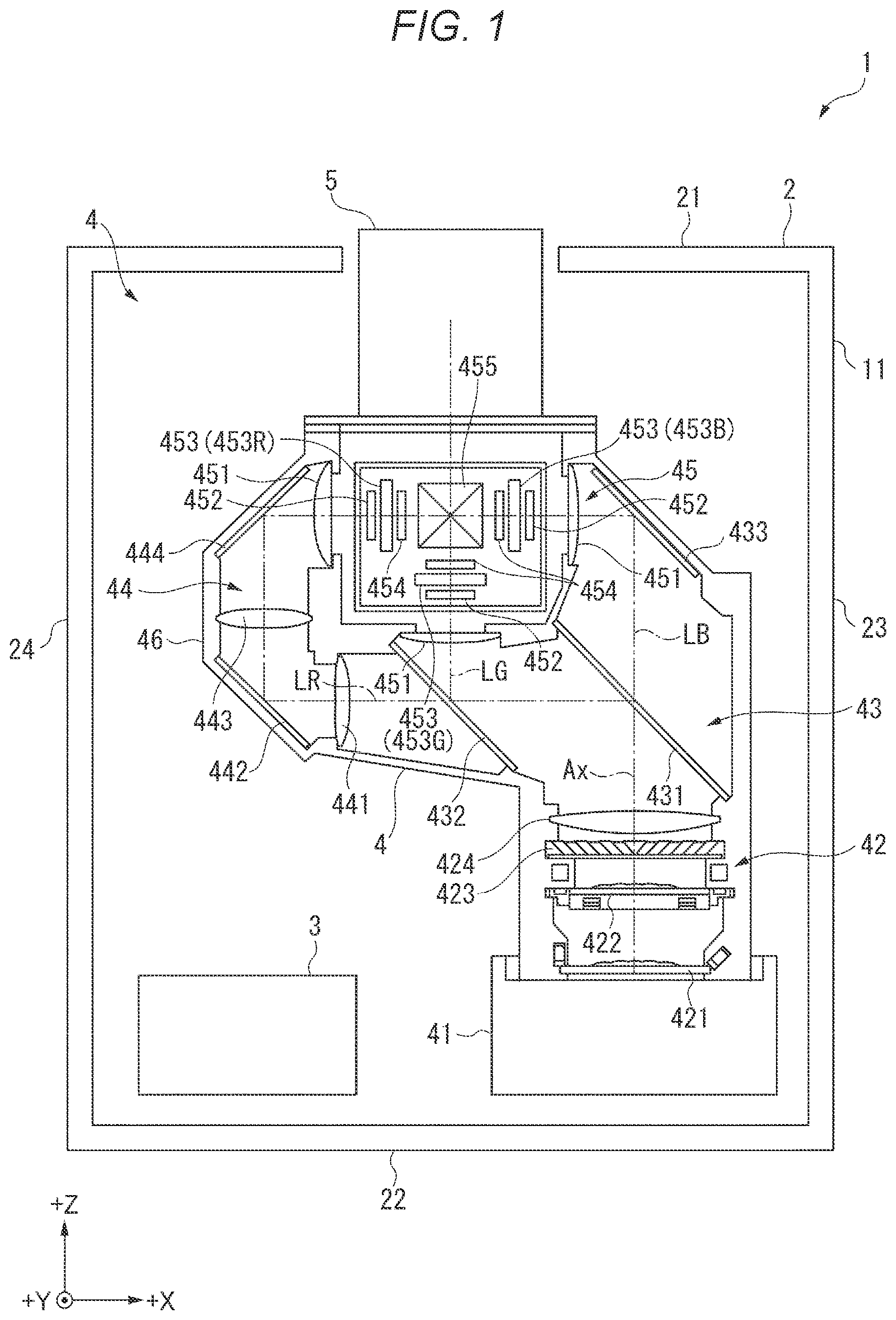Patent US12313960 — Mounting member and projection optical apparatus — Figure 1