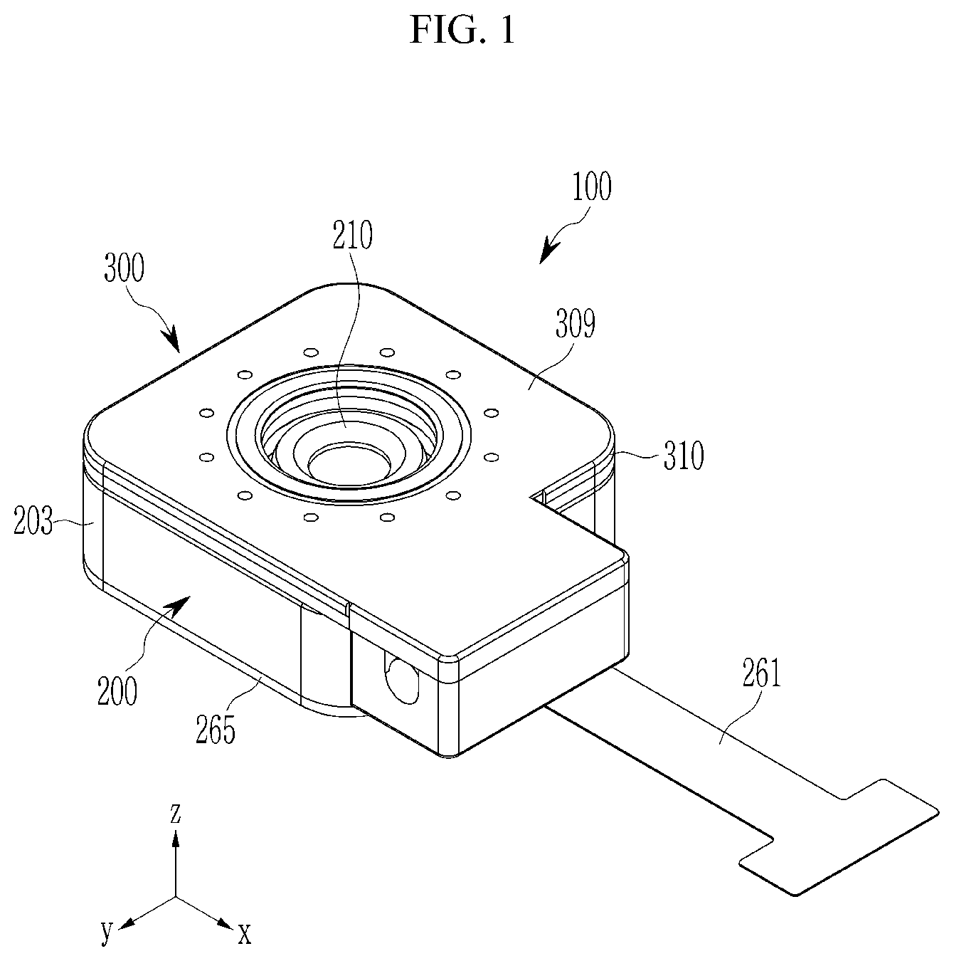 Patent US12313967 Figure 1 – Aperture module and camera module including the same