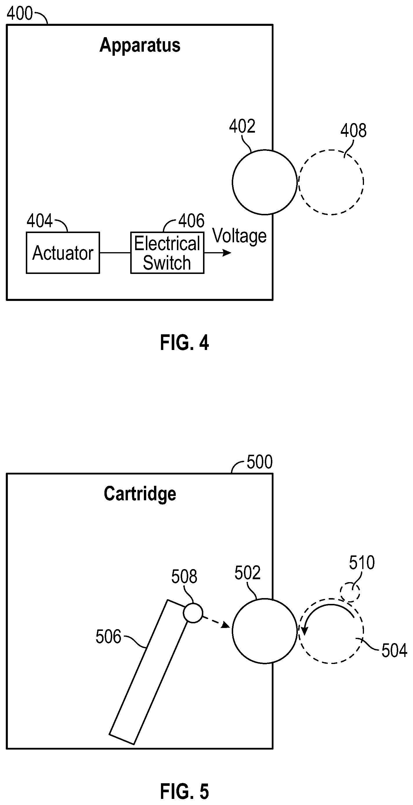 Patent US12313984 Figure 5 – Disruptions of toner transfers from developers to photoreceptors