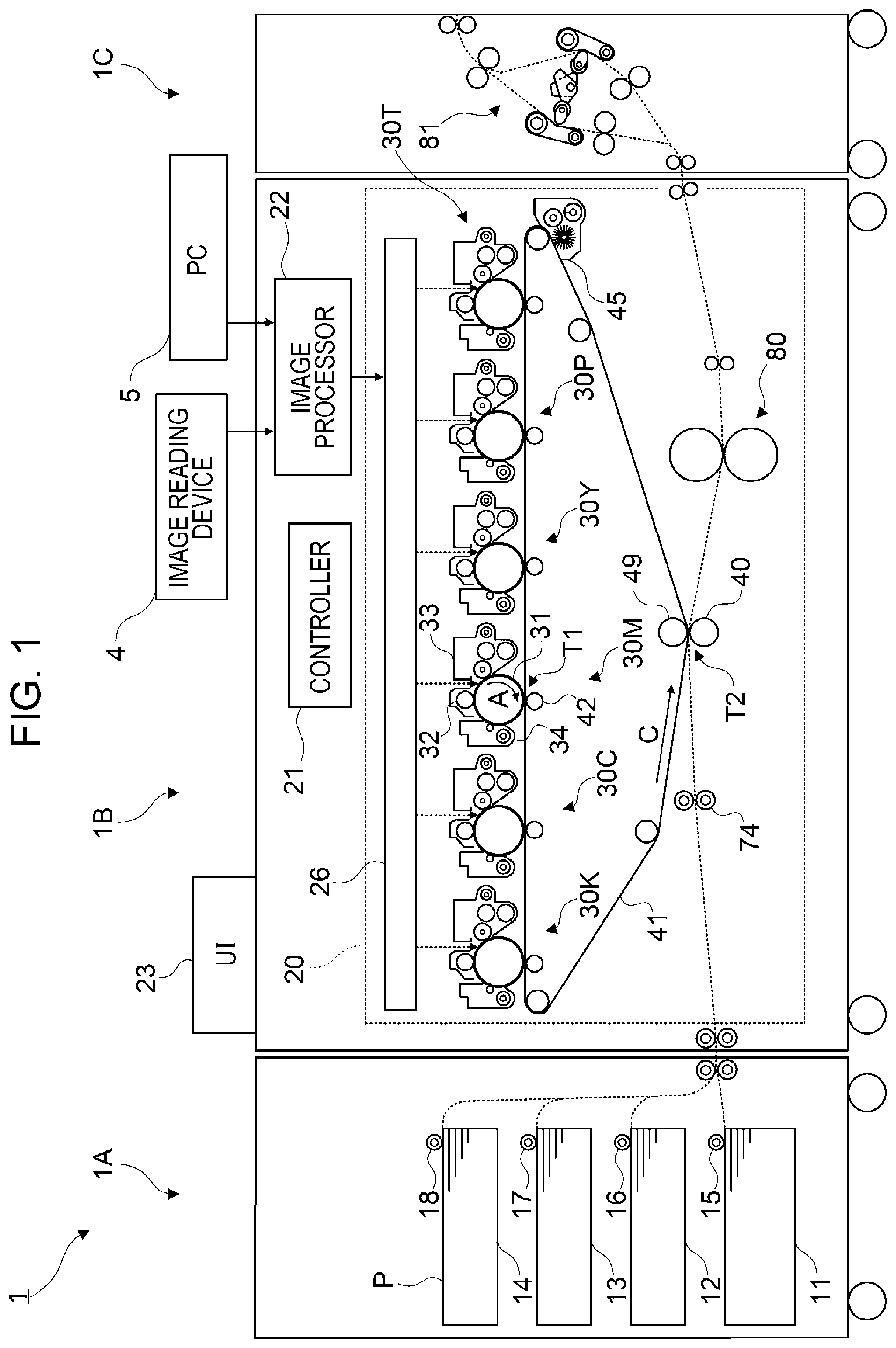 Patent US12313988 — Developing device and image forming apparatus — Figure 1