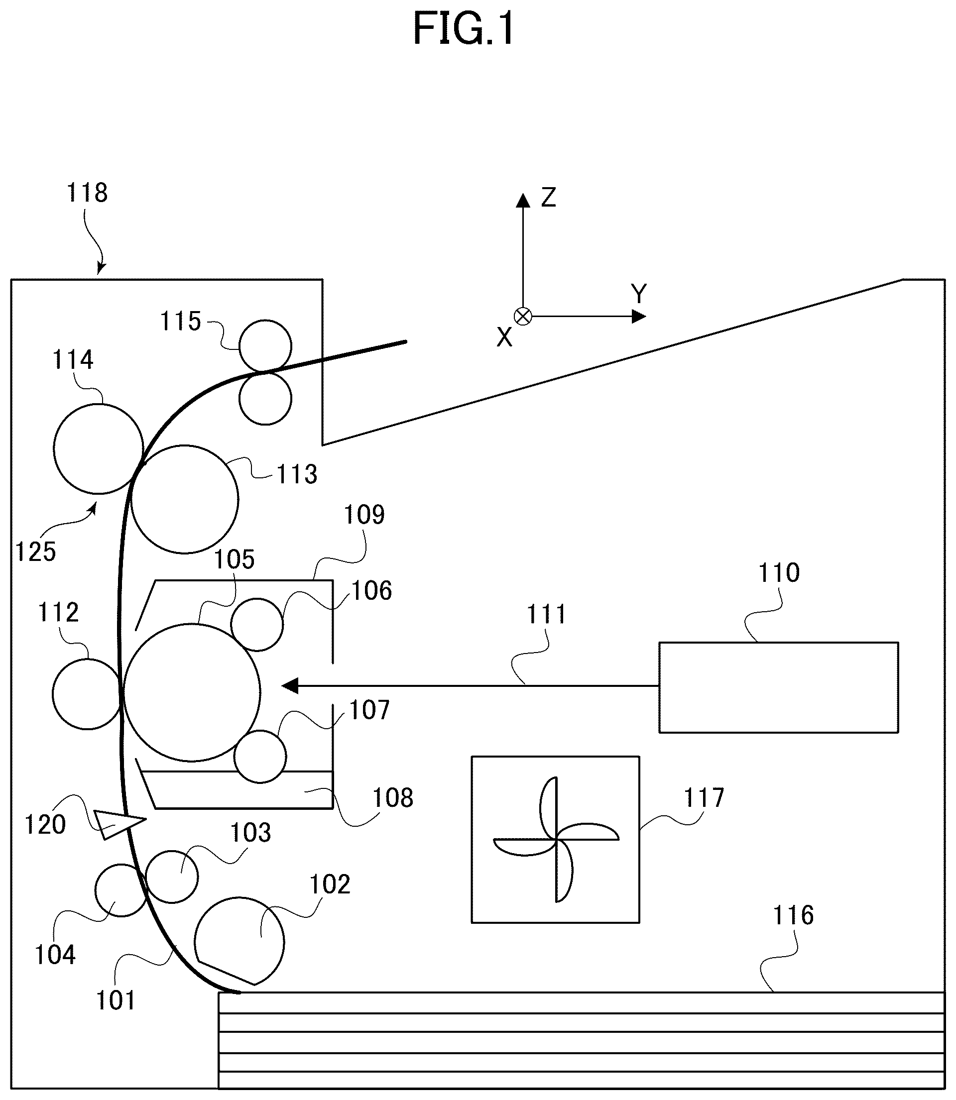 Patent US12313992 — Fixing unit and image forming apparatus — Figure 1