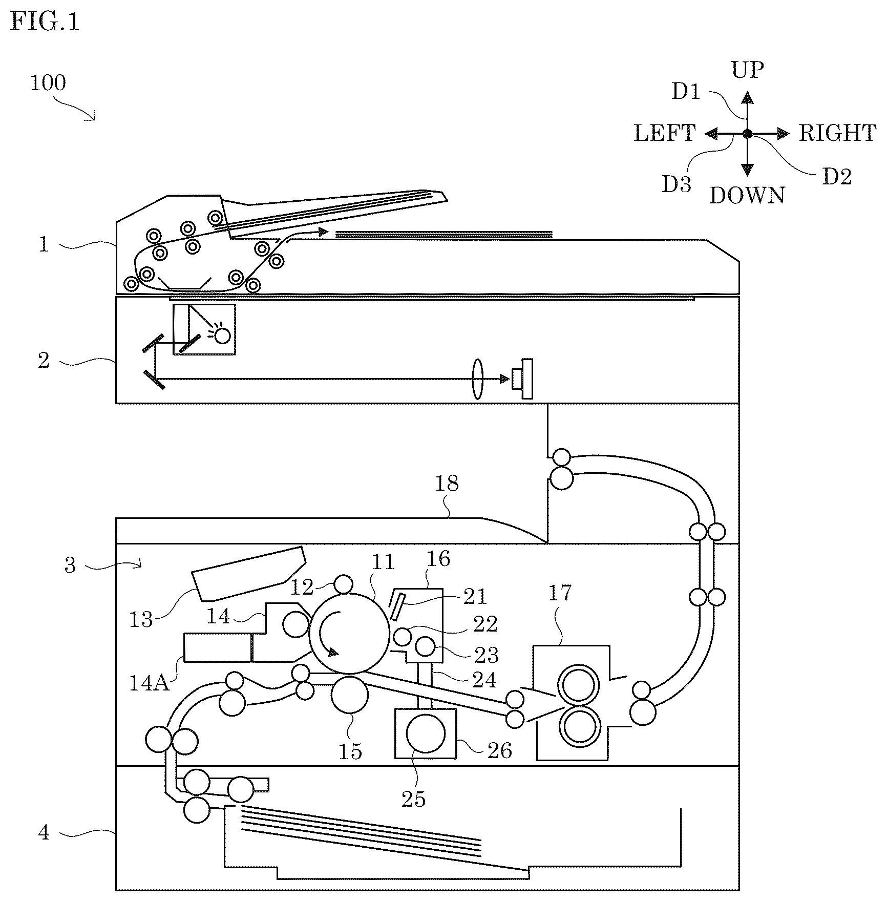 Patent US12313998 — Toner container capable of shortening time of cleaning task before reuse and image forming apparatus — Figure 1