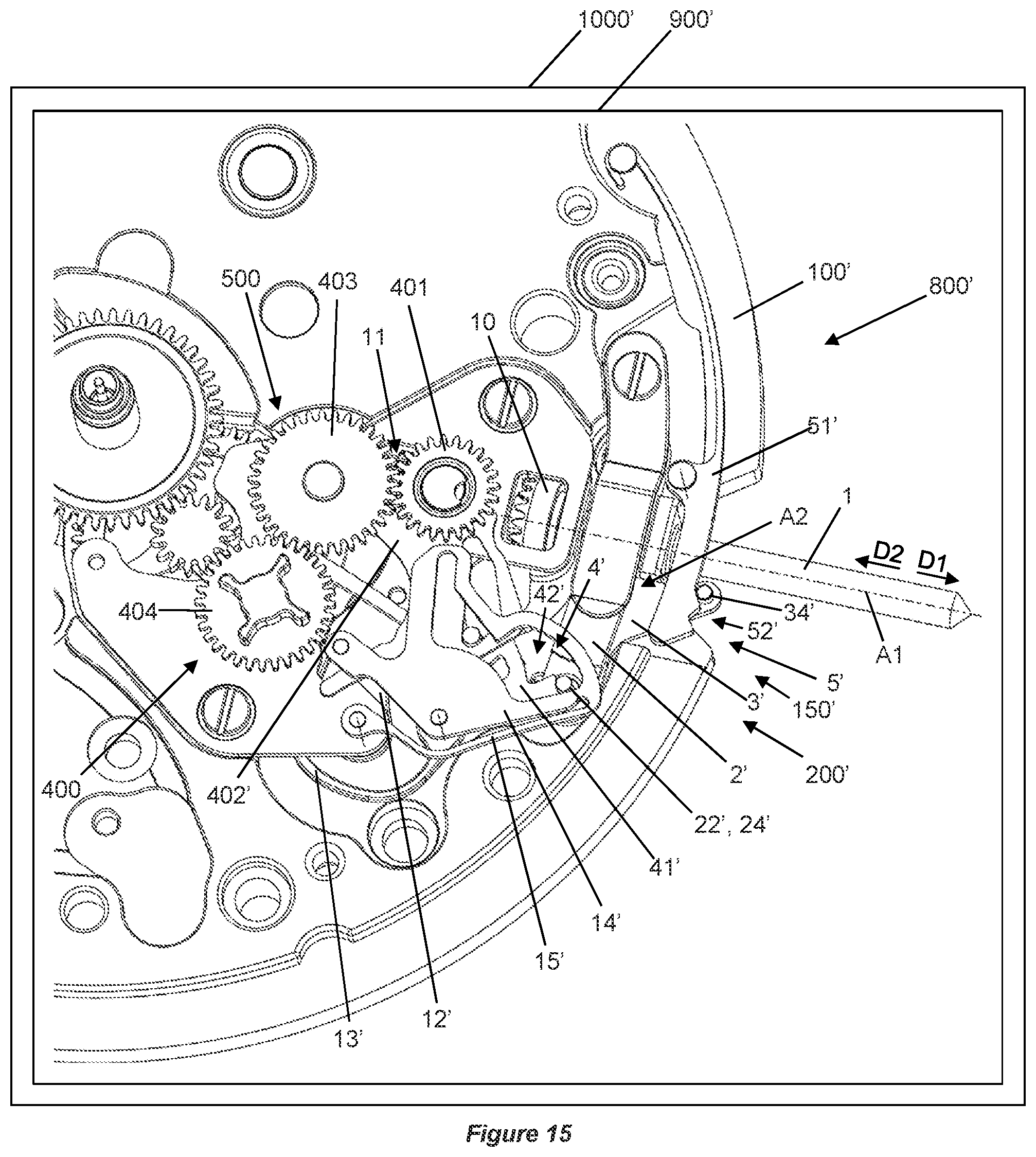 Patent US12314010 Figure 8 – Device for selecting timepiece functions