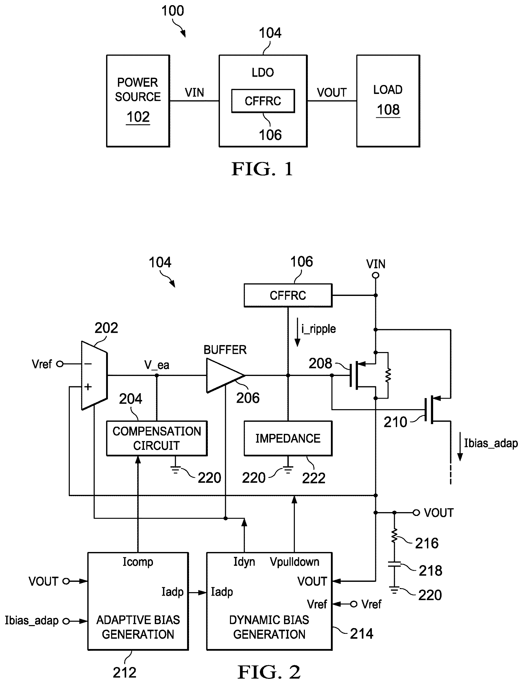 Patent US12314071 Figure 1 – Current-mode feedforward ripple cancellation