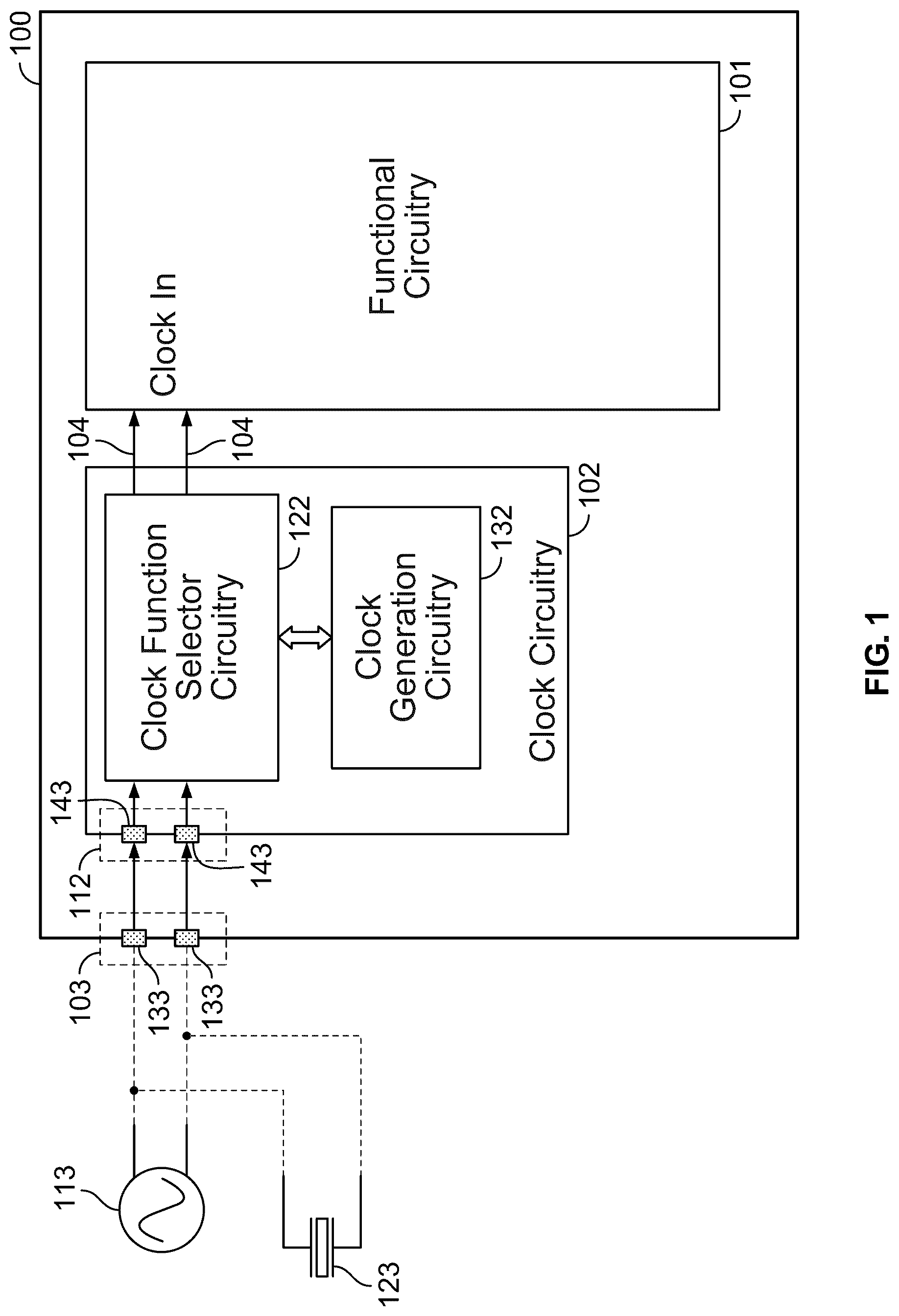 Patent US12314077 — Wireline transceiver with internal and external clock generation — Figure 1