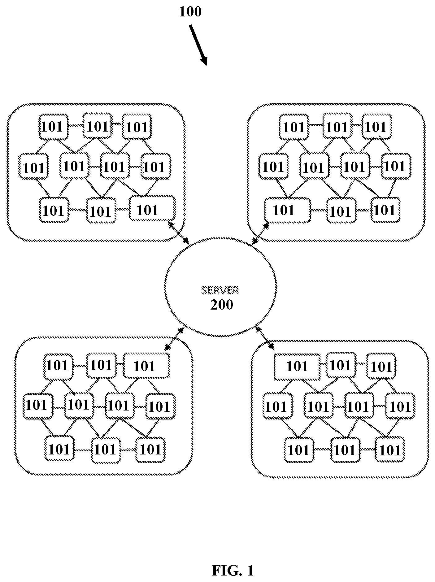 Patent US12314078 — Infrastructure article system for synchronizing blinks of infrastructure articles connected in mesh network — Figure 1