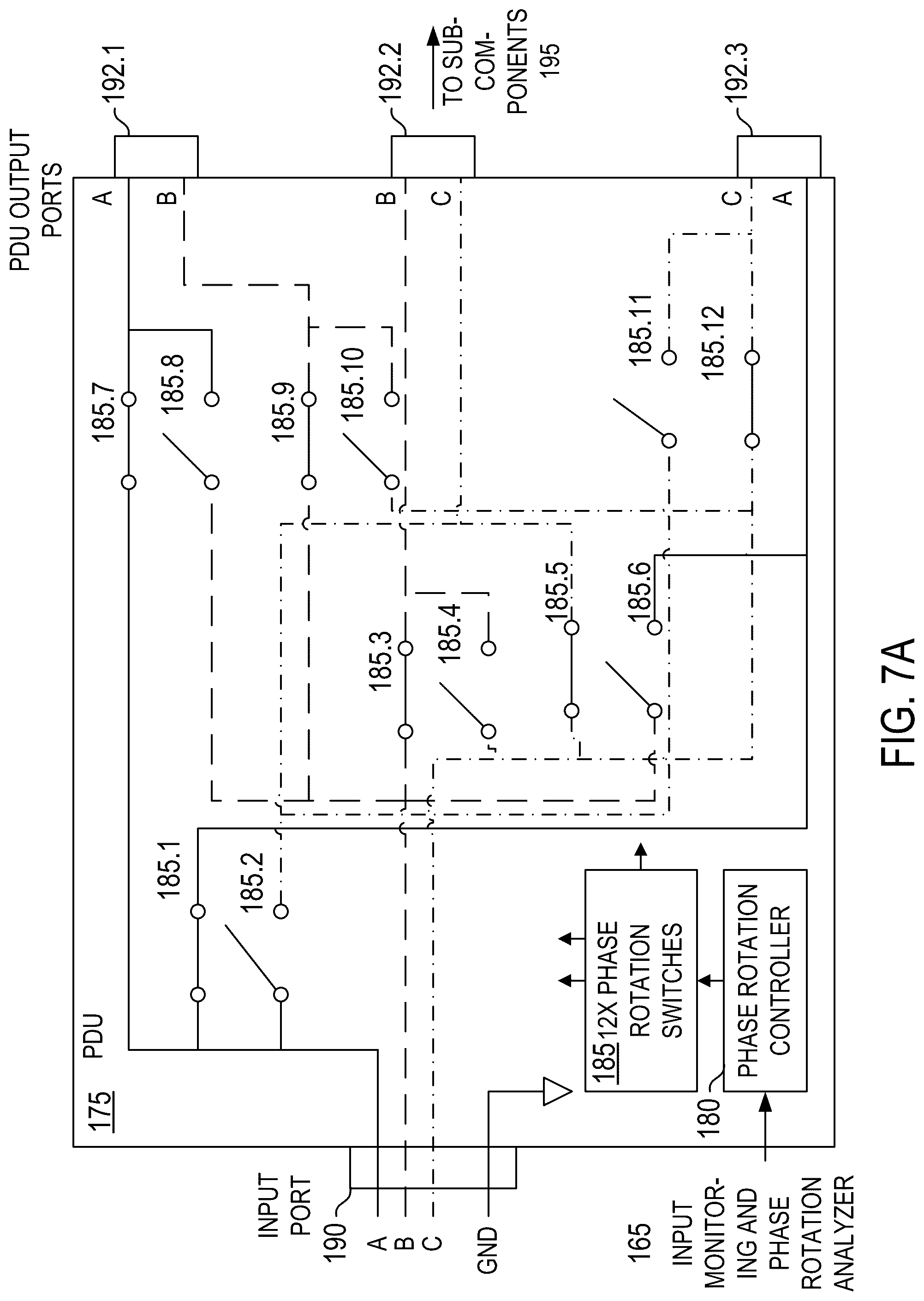 Patent US12314094 Figure 11 – Active power distribution unit phase rotation for power redundancy