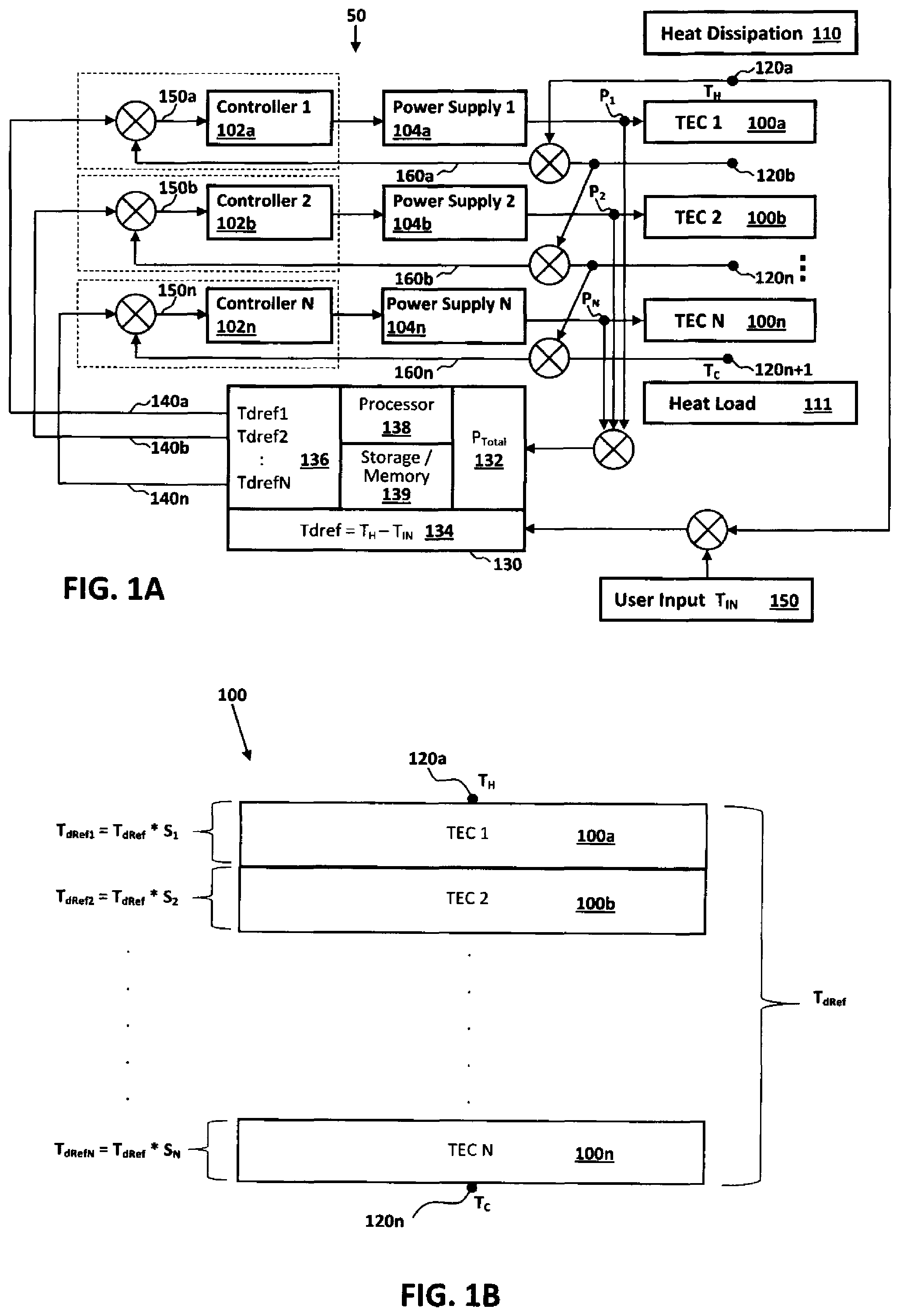 Patent US12314112 — Power optimization for a multistage stack of thermoelectric cooling devices — Figure 1