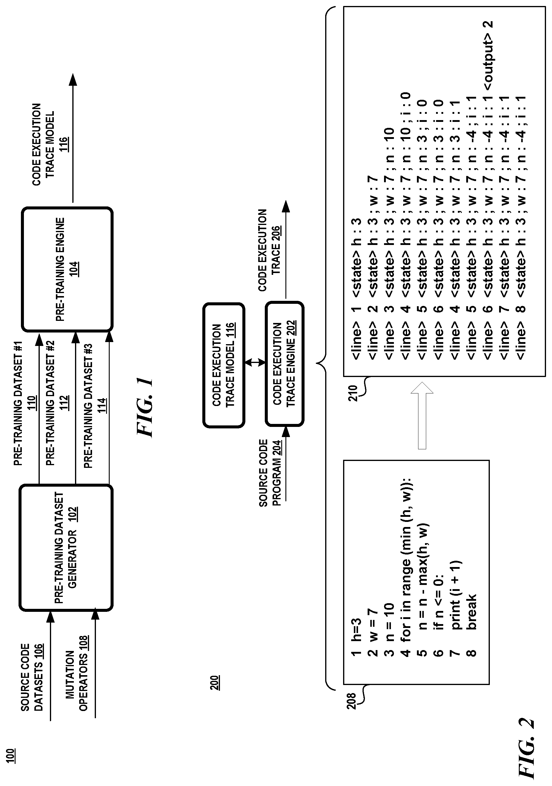 Patent US12314154 — Code execution trace generation with pre-trained large language model — Figure 1