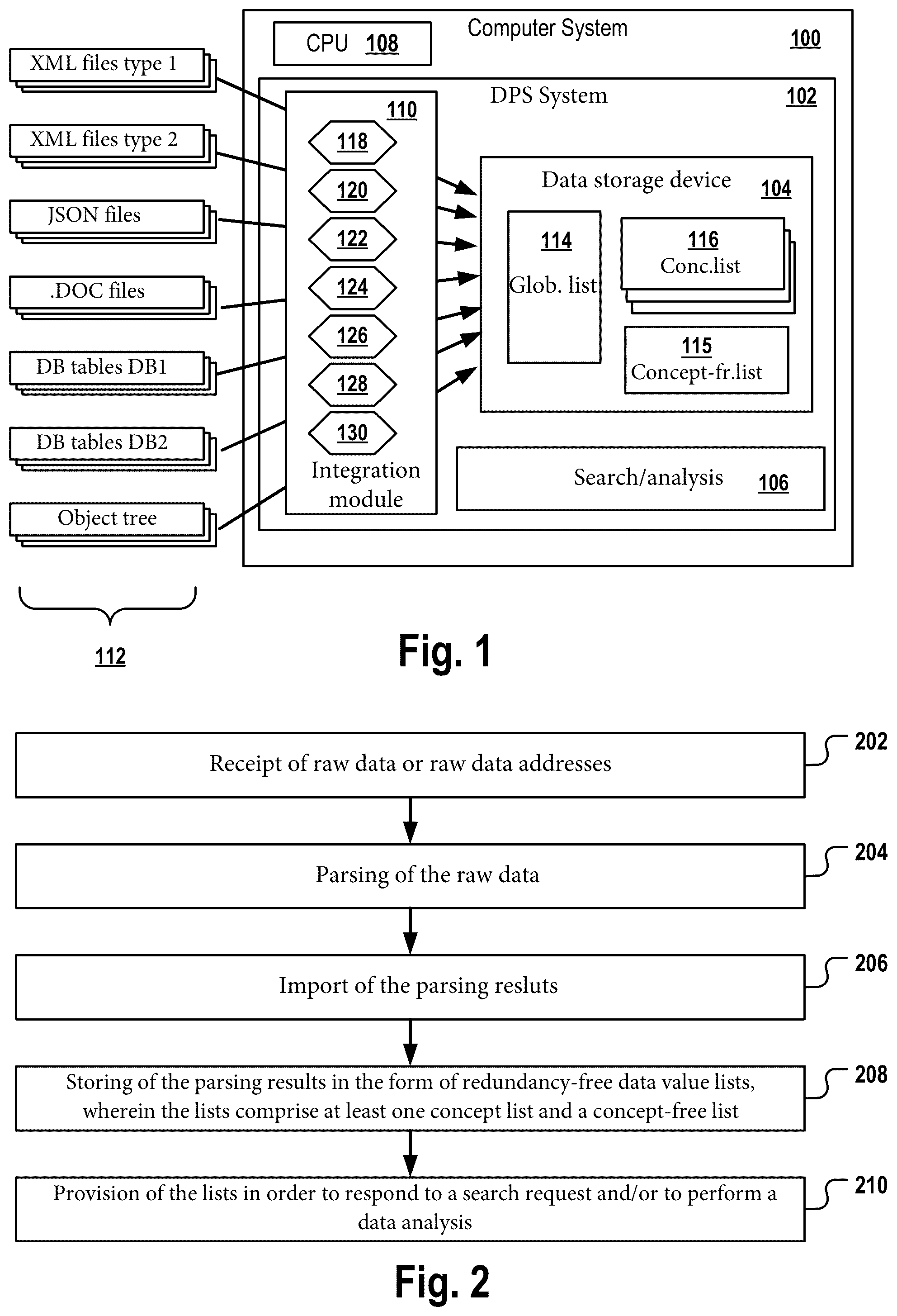 Patent US12314238 — List-based data storage for data search — Figure 1