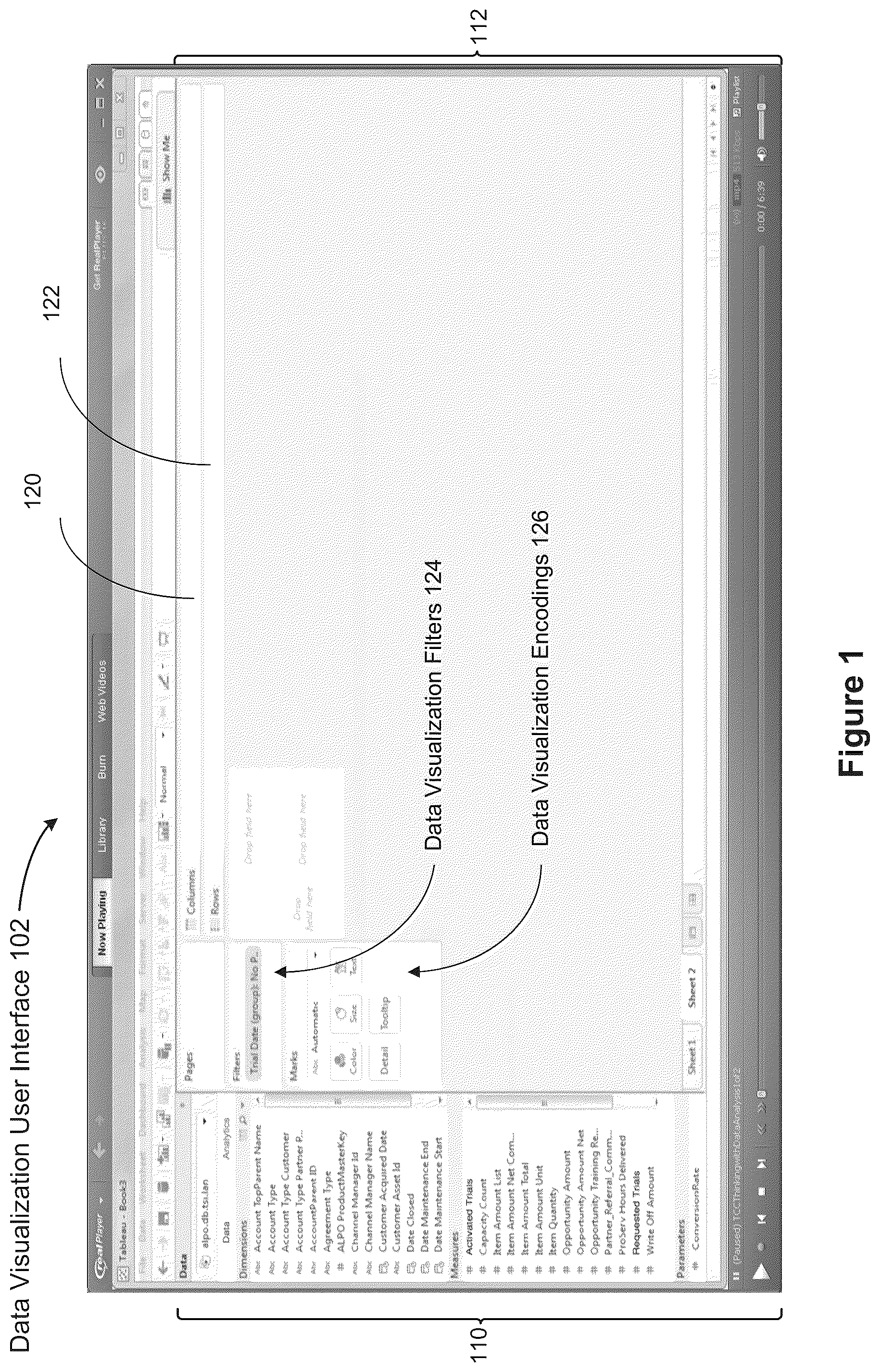 Patent US12314323 — Data visualization user interface with seamless online and offline user interaction — Figure 1