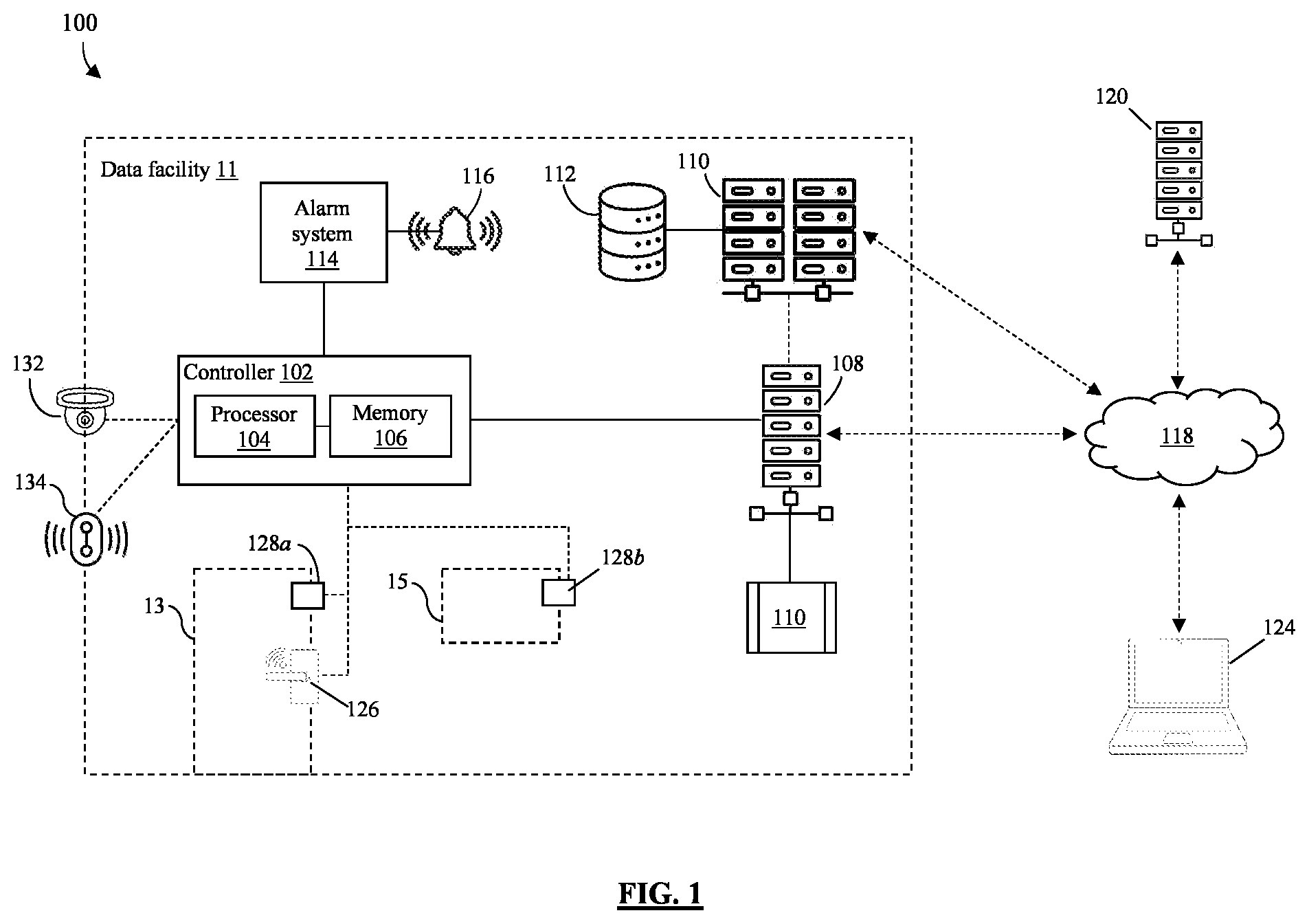 Patent US12314407 — System and method for facilities access breach detection and information protection — Figure 1