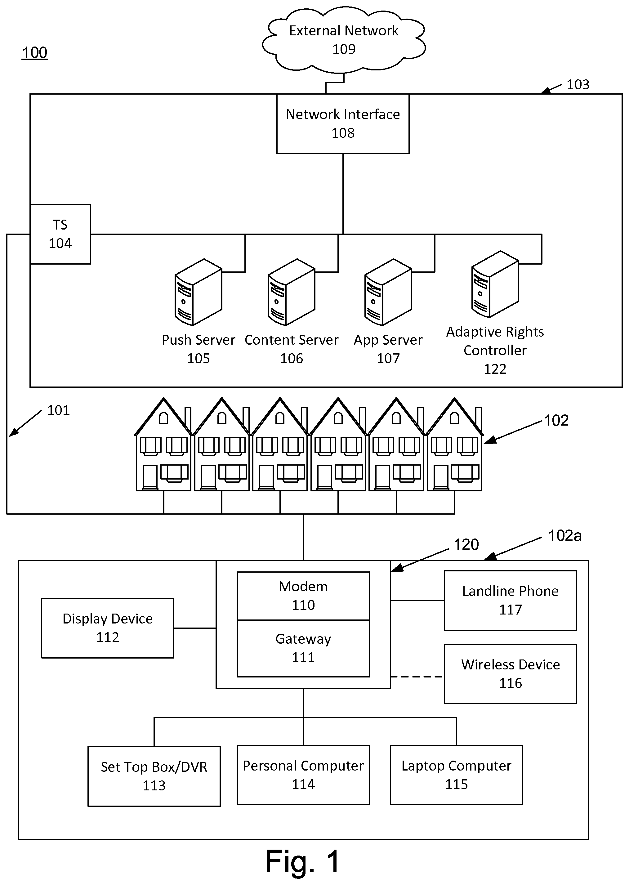 Patent US12314414 — Adaptive rights management system — Figure 1