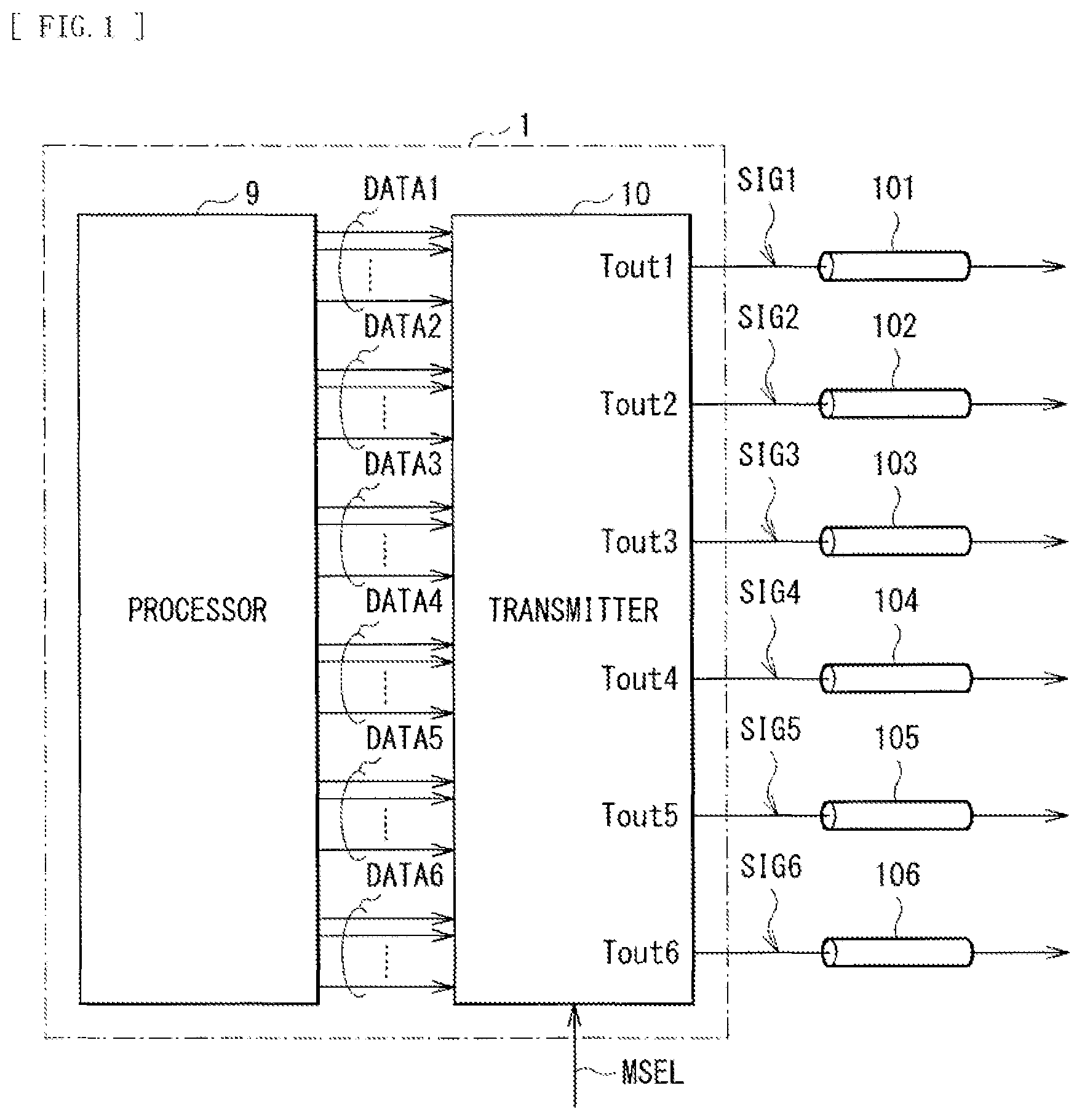 Patent US12314416 — Transmission device and communication system — Figure 1