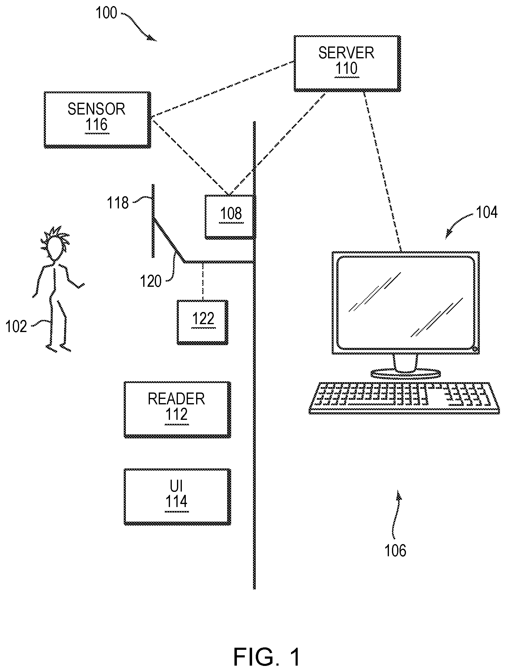 Patent US12314458 — Unobtrusive authentication system — Figure 1