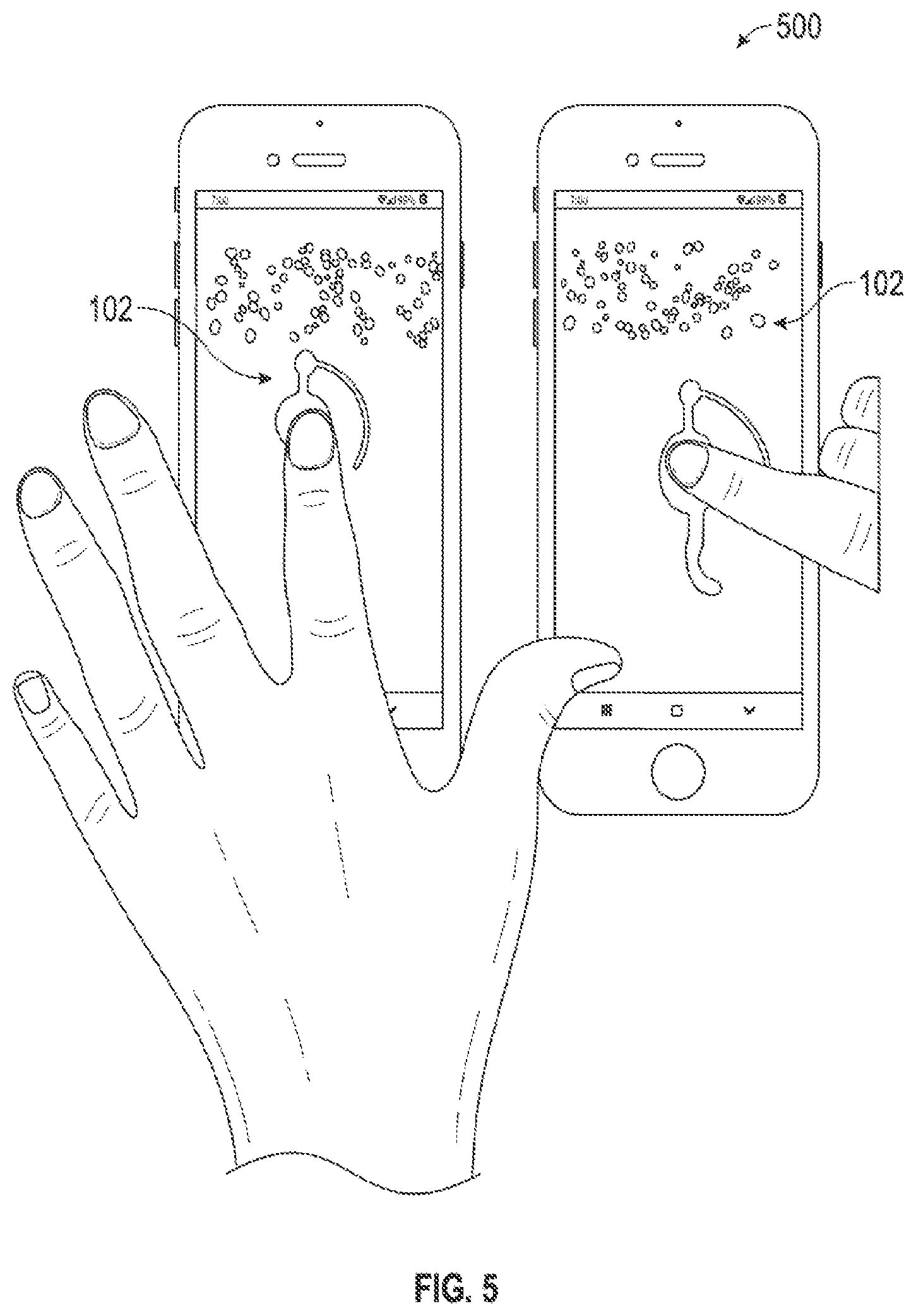 Patent US12314472 Figure 5 – Real-time communication interface with haptic and audio feedback response