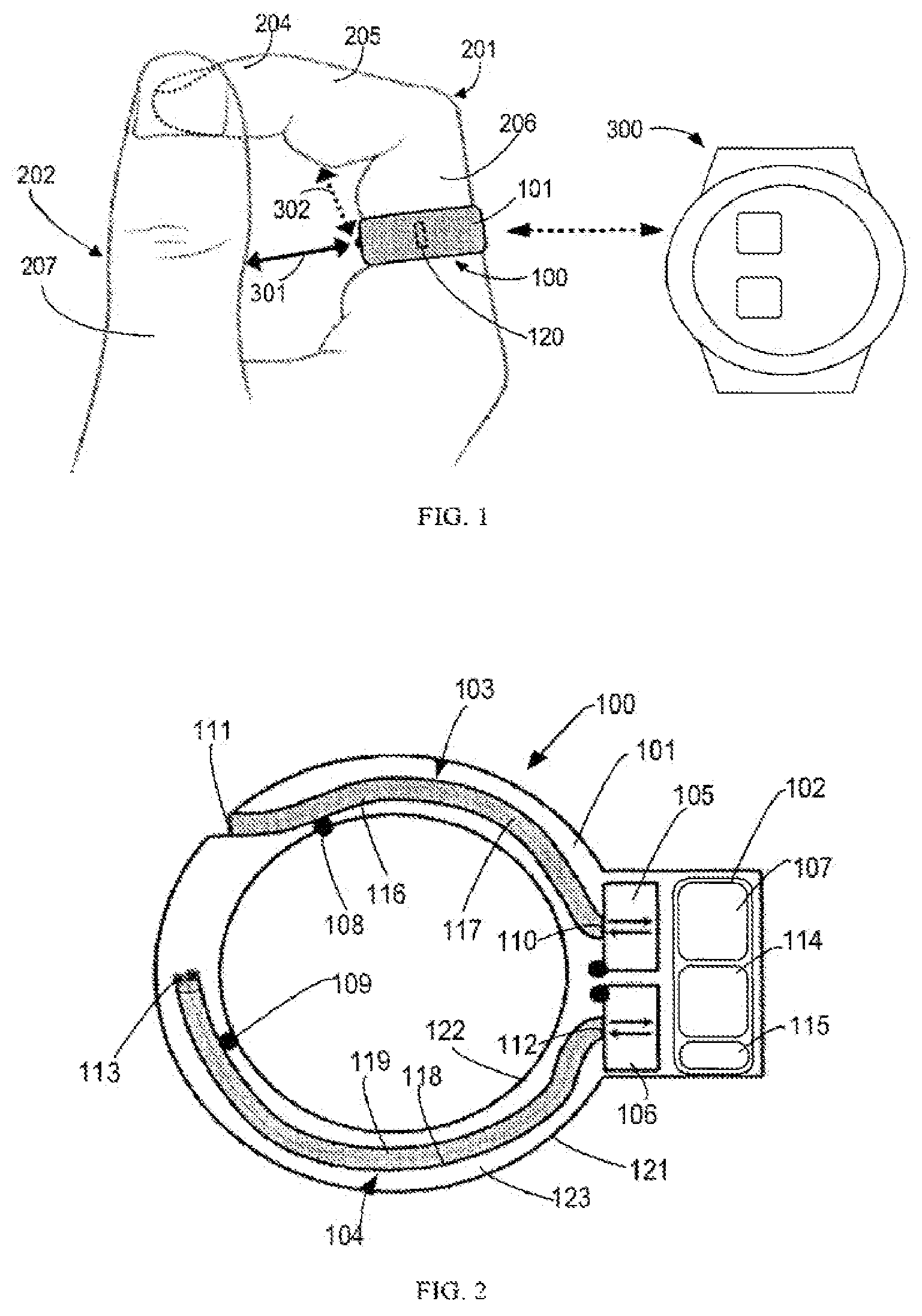 Patent US12314477 Figure 1 – Wearable device enabling multi-finger gestures