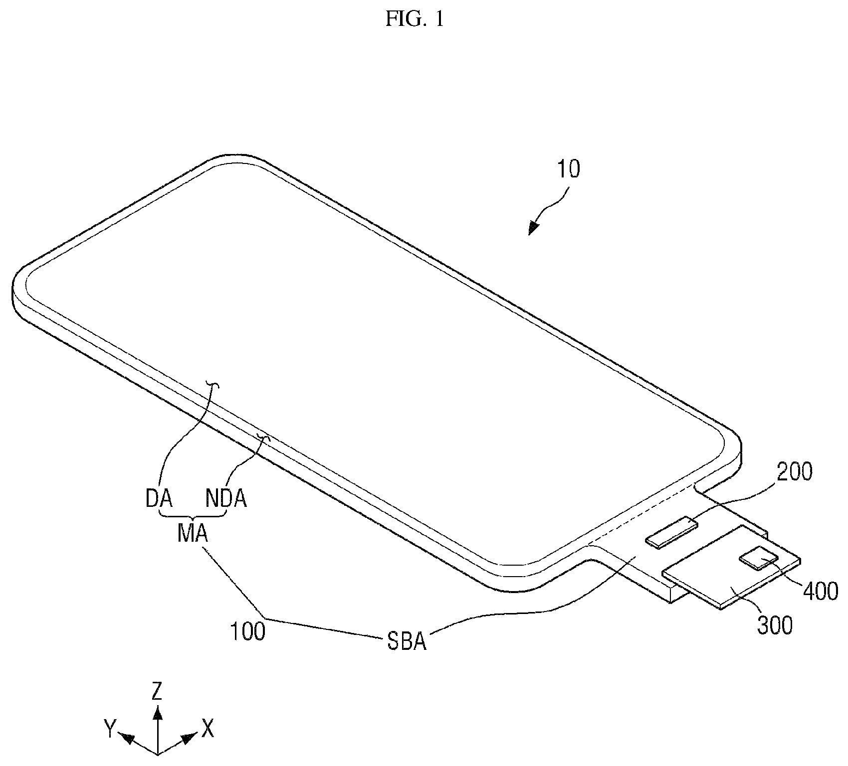 Patent US12314502 — Touch detection device, display device including the same, and method for manufacturing the same — Figure 1