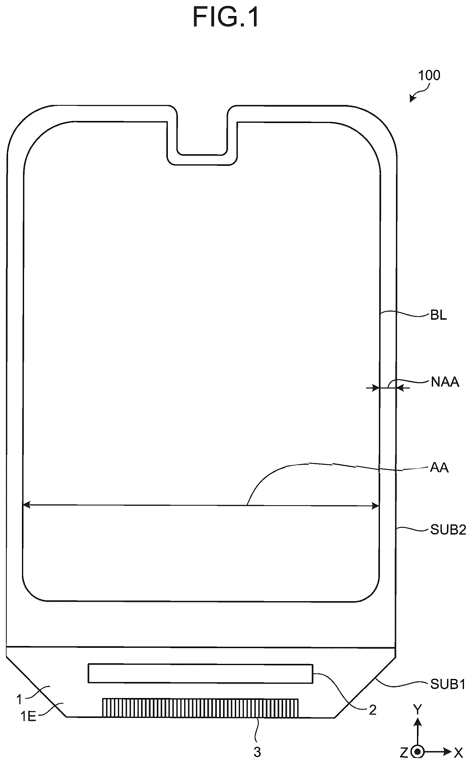 Patent US12314503 — Display device with sensor — Figure 1