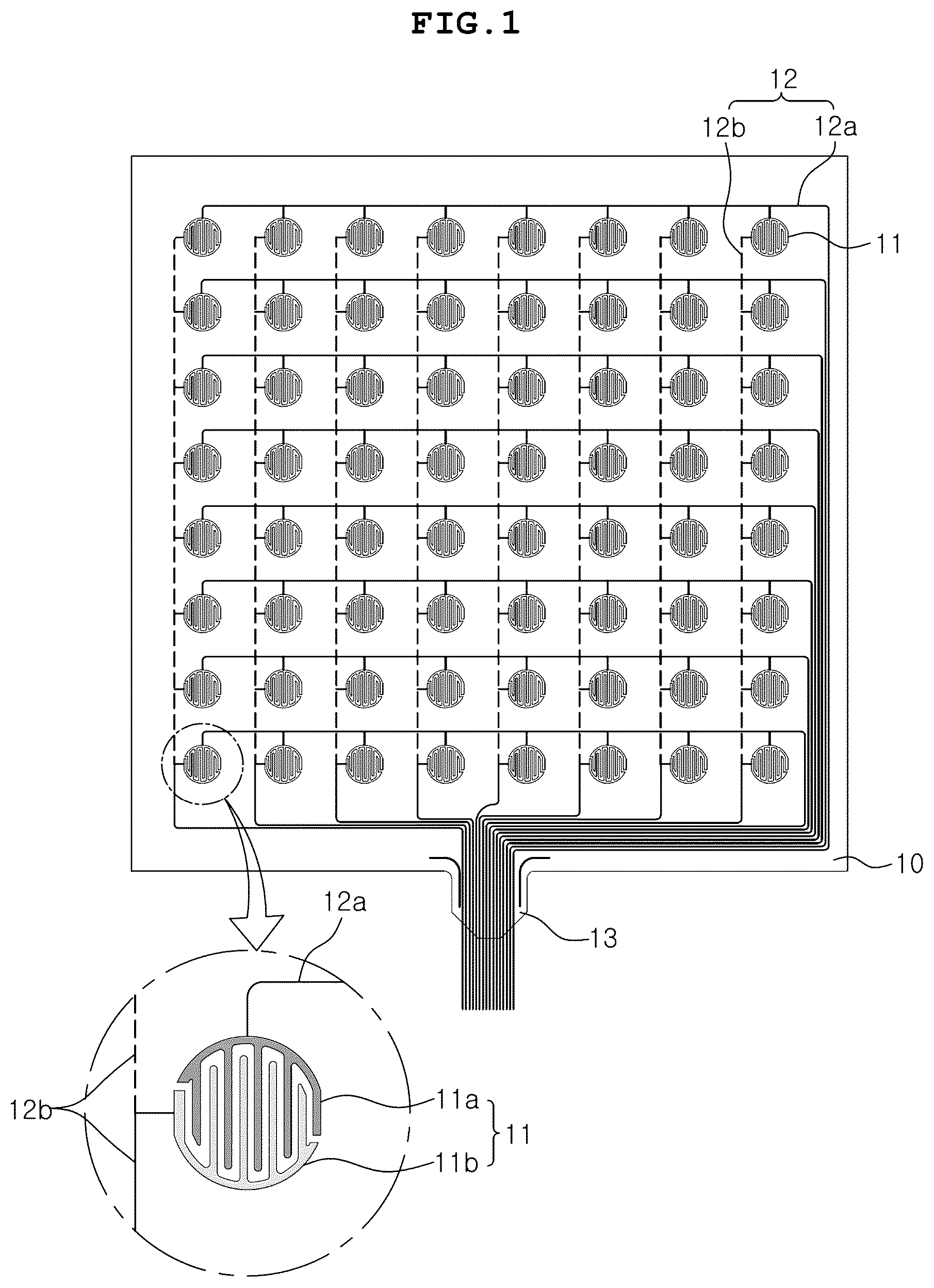 Patent US12314506 — Pressure sensor module comprising at least one sensing electrode facing conductive resistor and apparatus and method for controlling the pressure sensor module — Figure 1