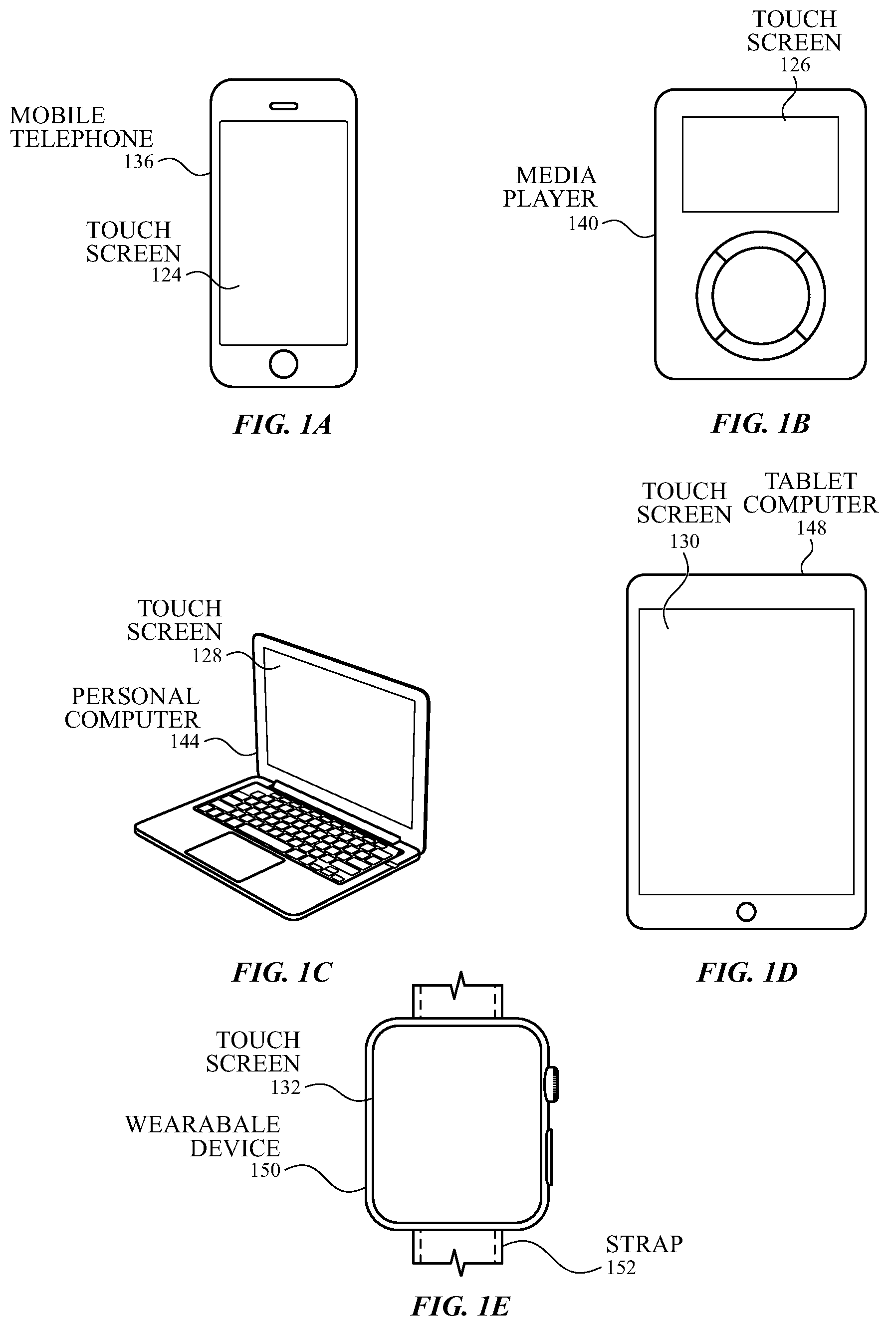 Patent US12314520 — Touch electrode architecture for high-transmittance touch screen — Figure 1